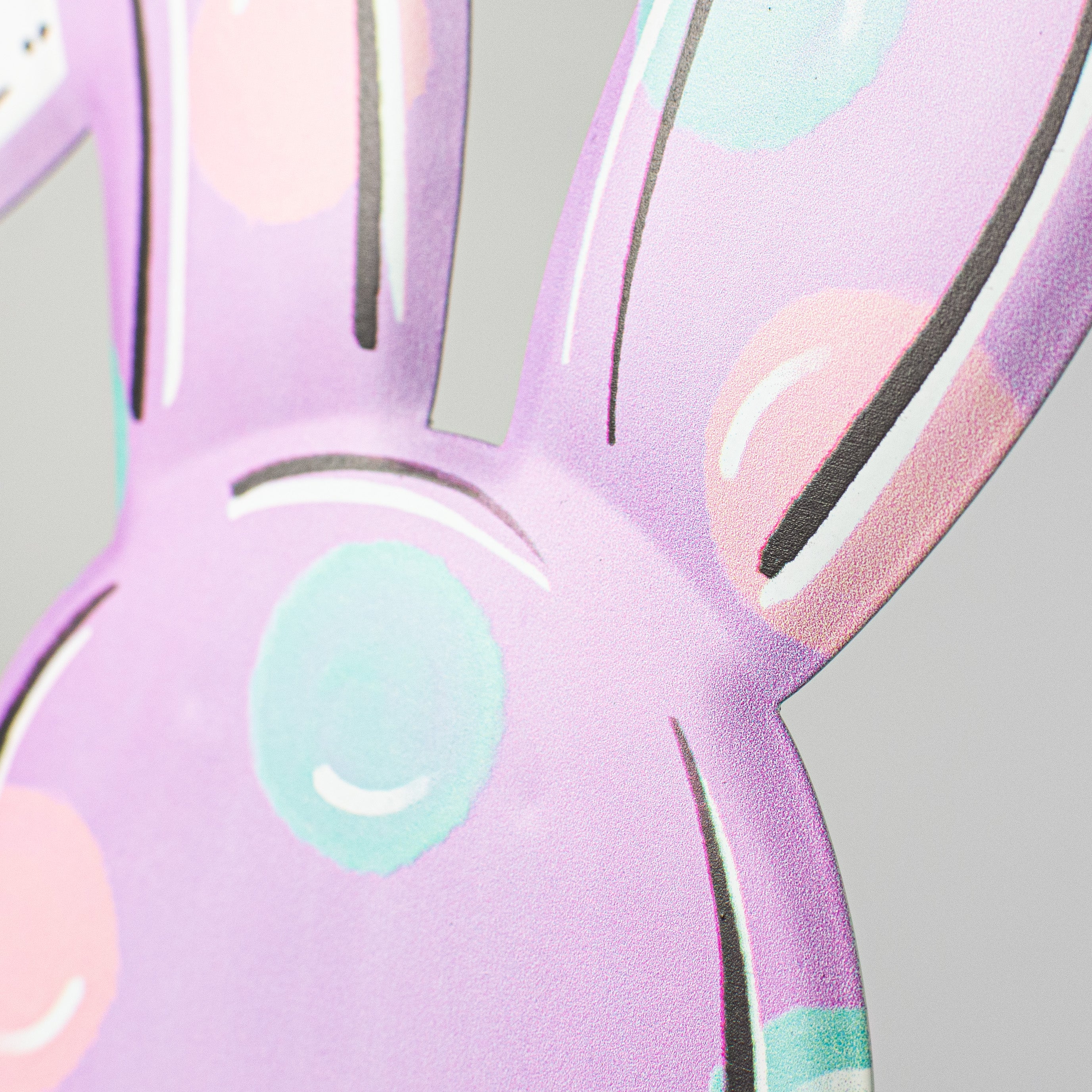 15" Bunny Bottom Embossed Metal Hanger: Lavender detail photo 3