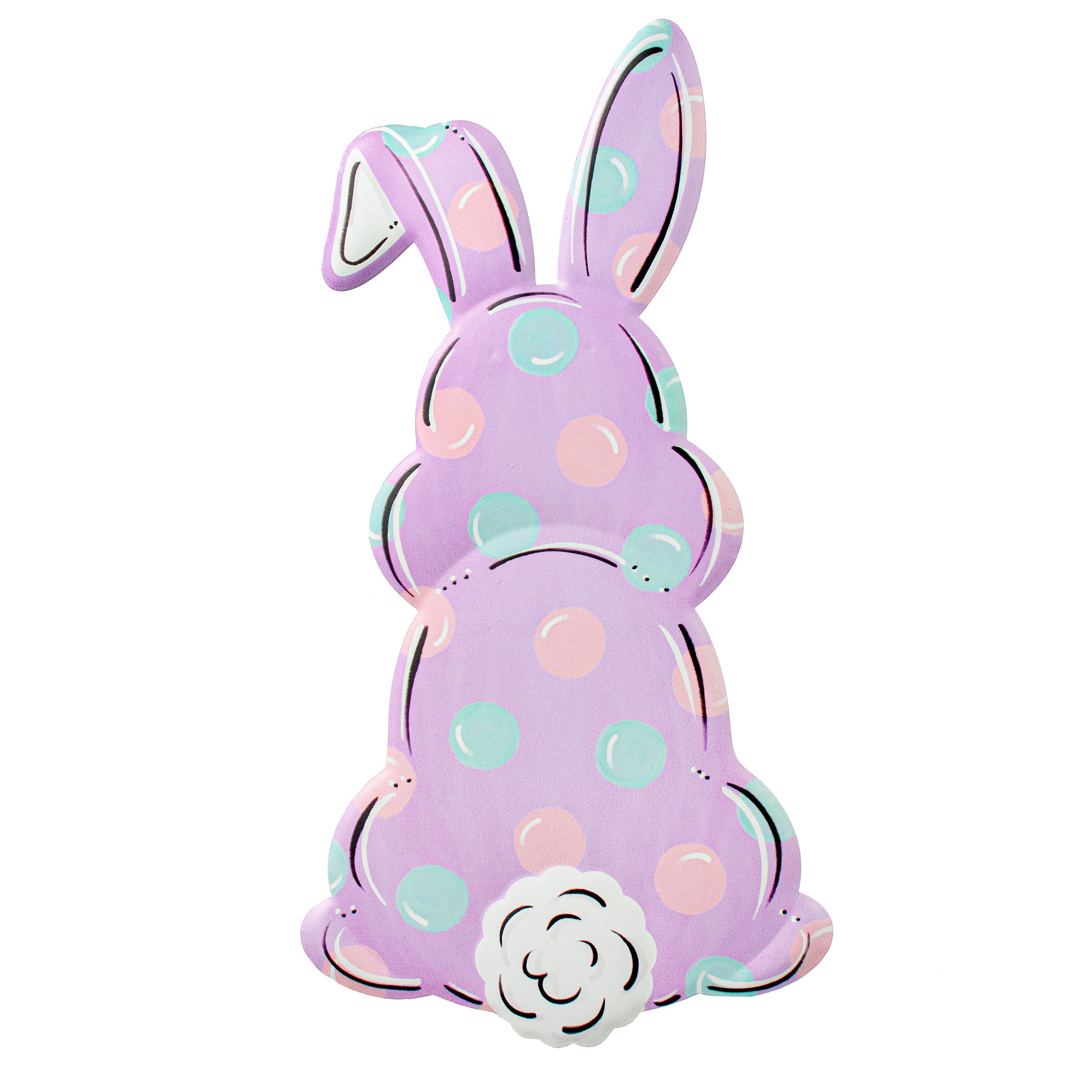 15" Bunny Bottom Embossed Metal Hanger: Lavender Item Number: MD1122