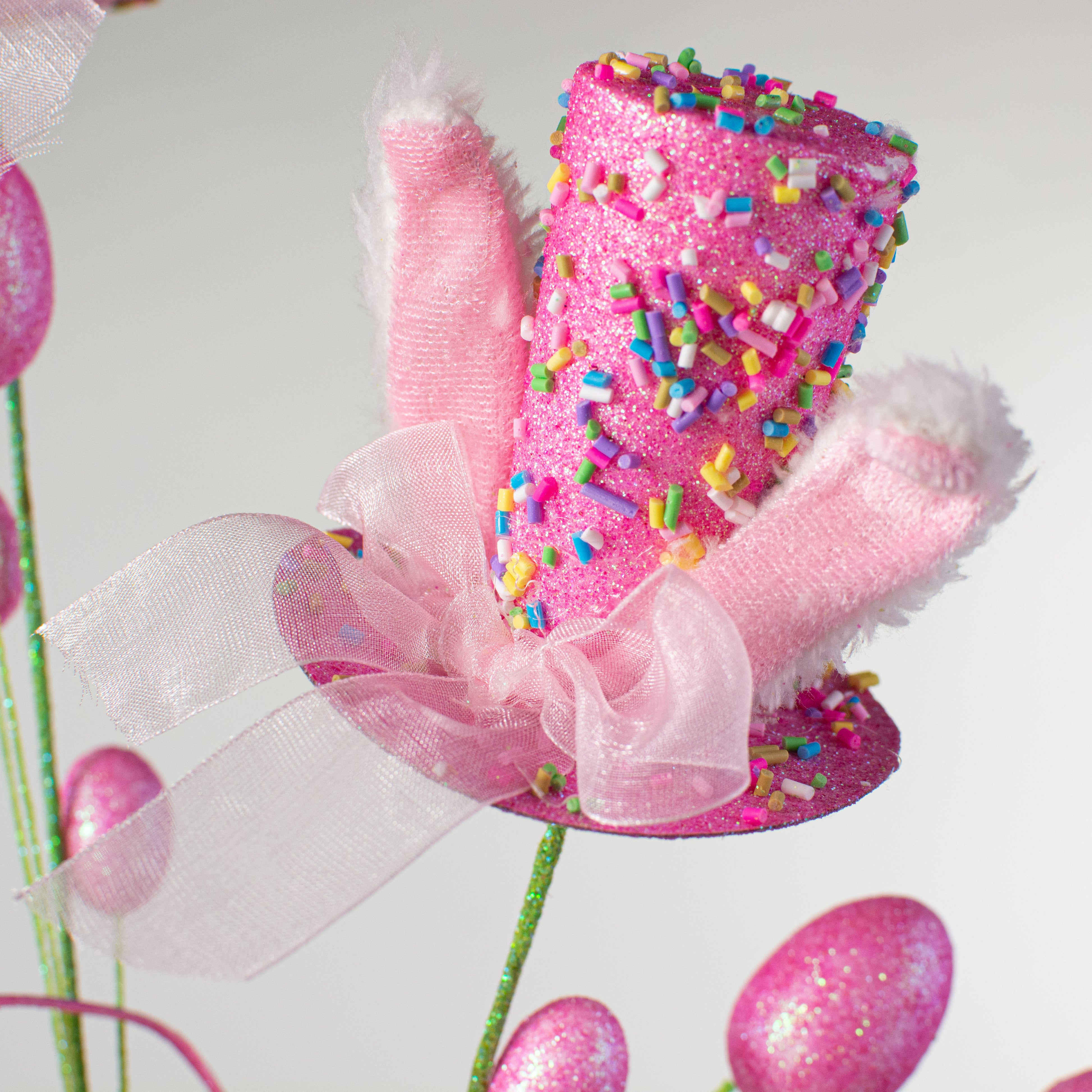 29" Bunny Ear Top Hat Spray: Fuchsia Pink Lifestyle Photo