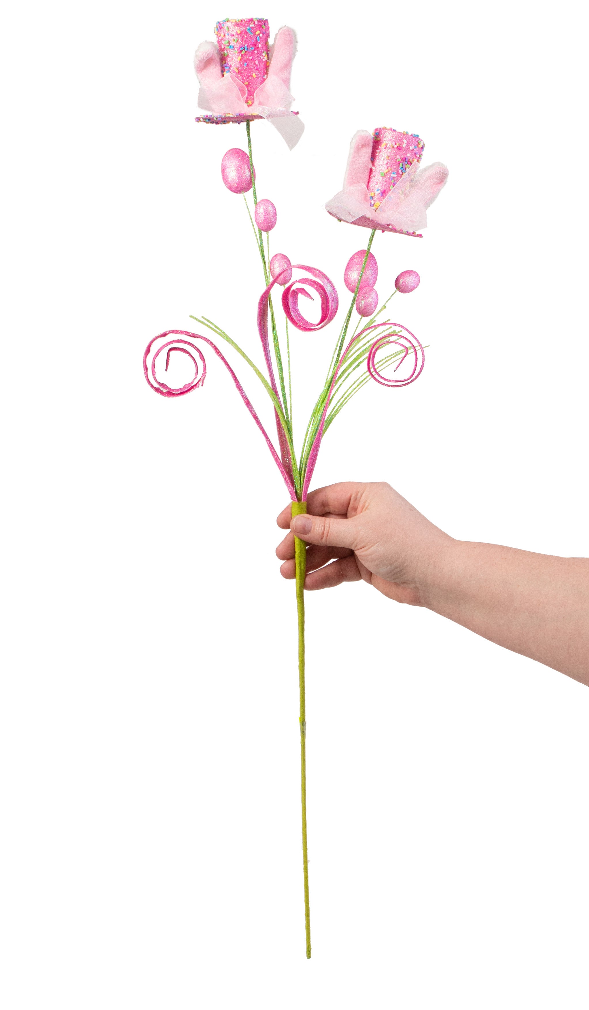29" Bunny Ear Top Hat Spray: Fuchsia Pink detail photo 3