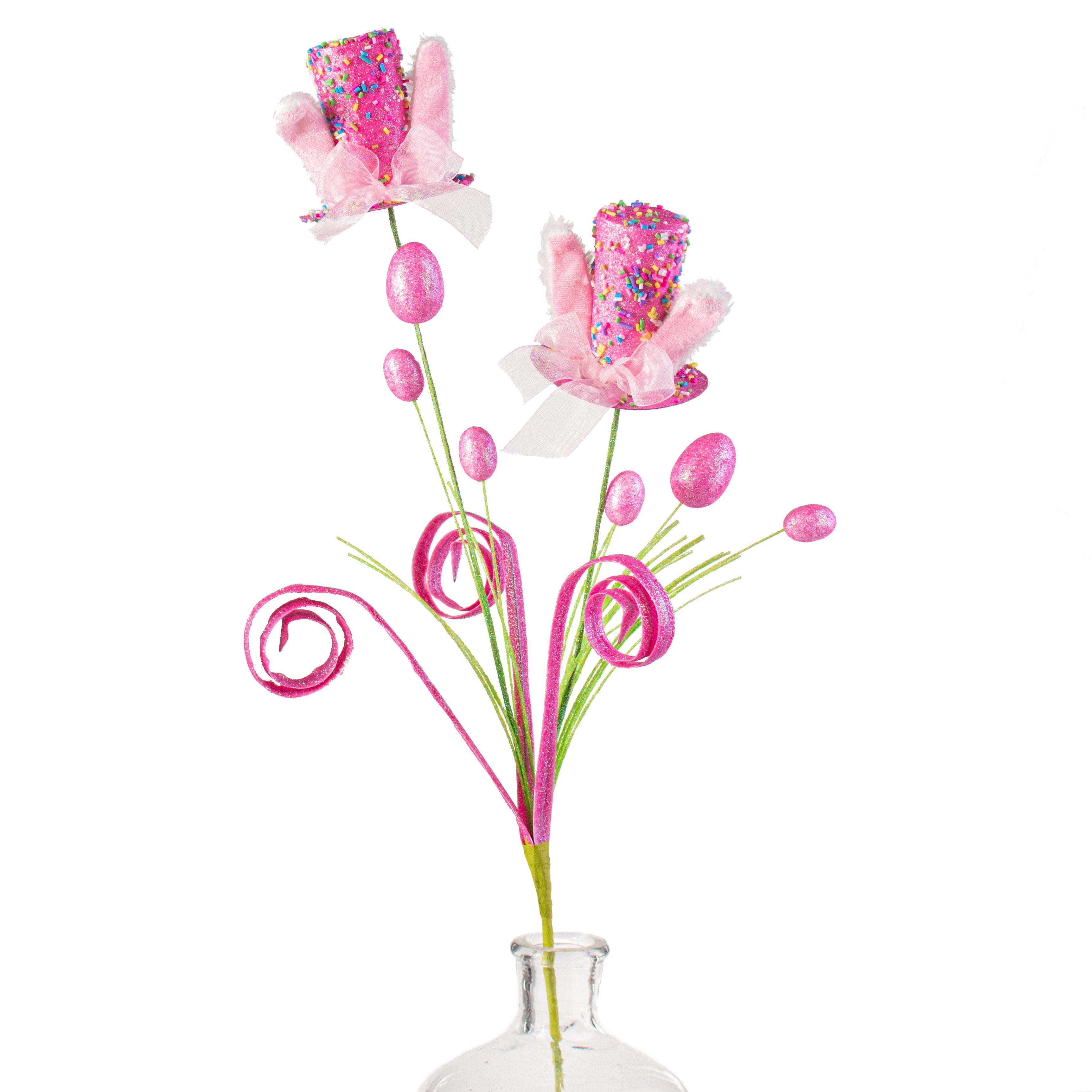 29" Bunny Ear Top Hat Spray: Fuchsia Pink Item Number: 62868BT