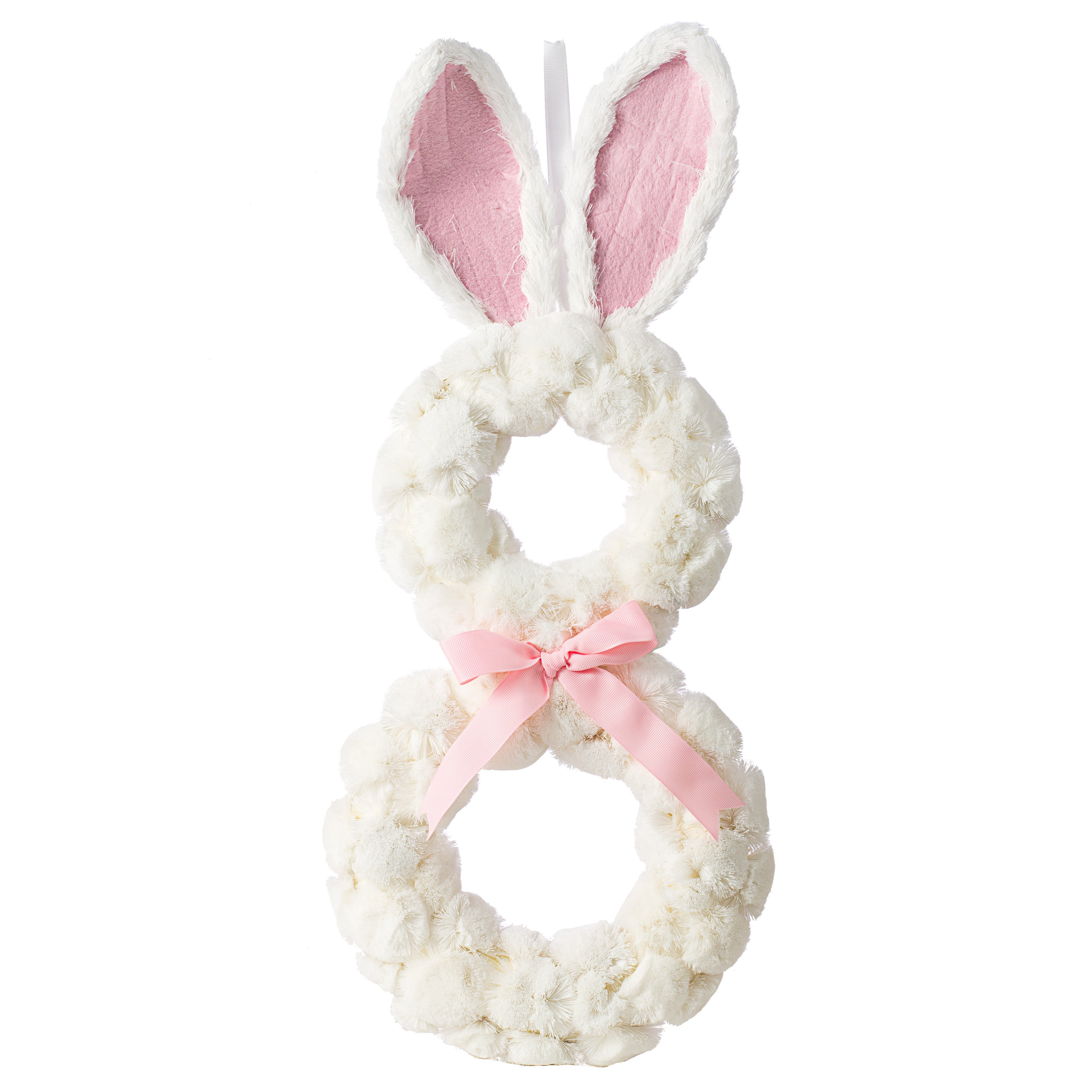 23" Bunny Rabbit Hanger: White & Pink Item Number: HE7143
