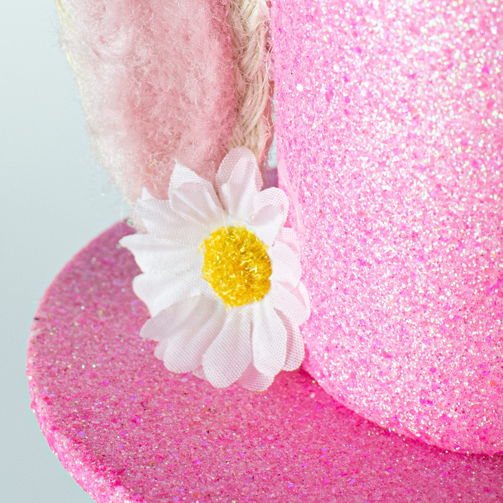 5.5" Bunny Top Hat Ornament: Pink Dipped Sprinkles detail photo 4