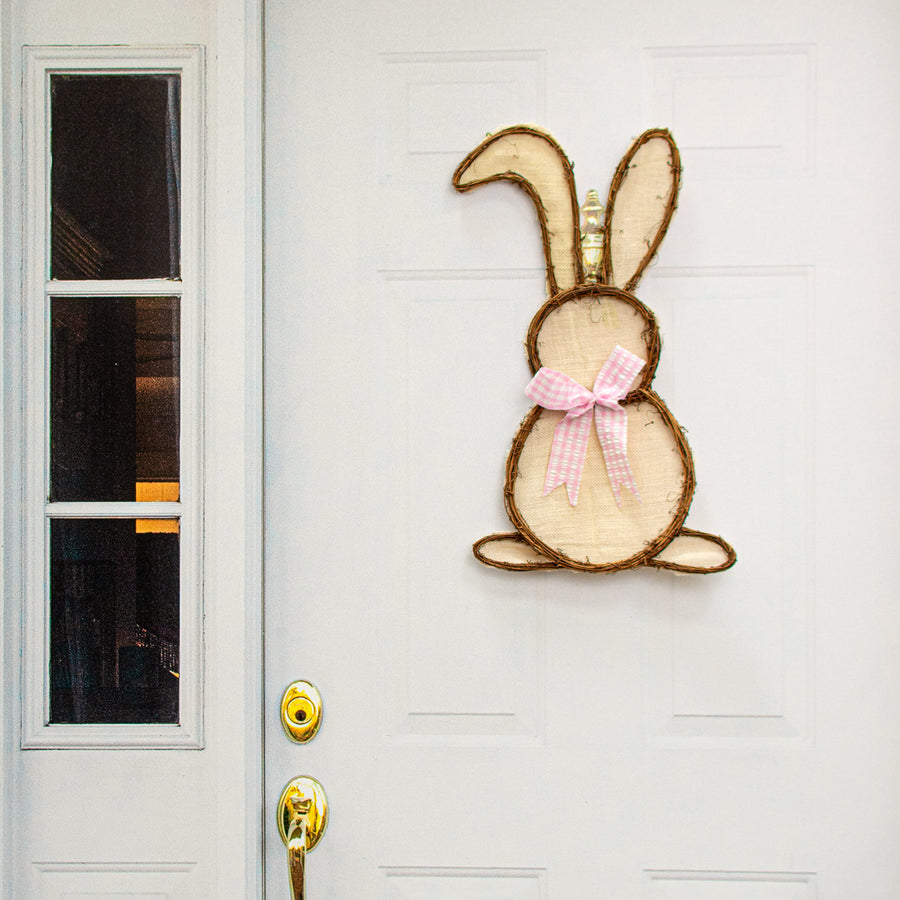 23" Burlap Bunny Twig Form: Cream Lifestyle Photo