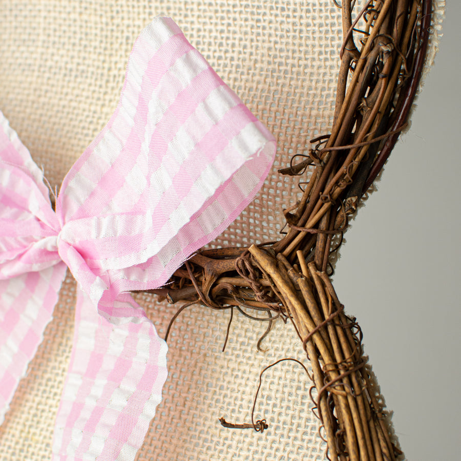 23" Burlap Bunny Twig Form: Cream detail photo 3
