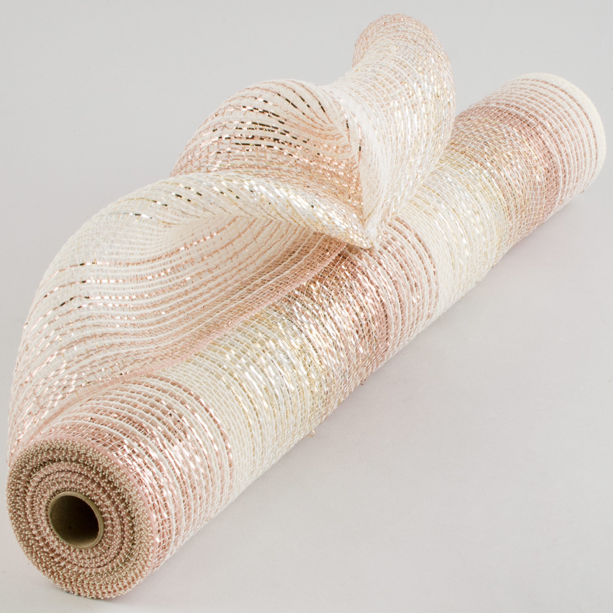 21" Burlap Deco Mesh: Cotton & Metallic Rose Gold Ombré Item Number: XB994-26
