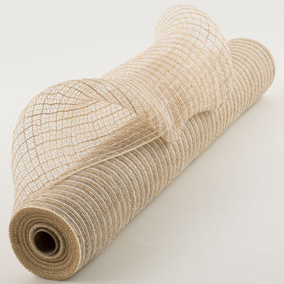 21" Burlap Deco Mesh: Ivory Cotton & Burlap (10 Yards) Item Number: XB945-15