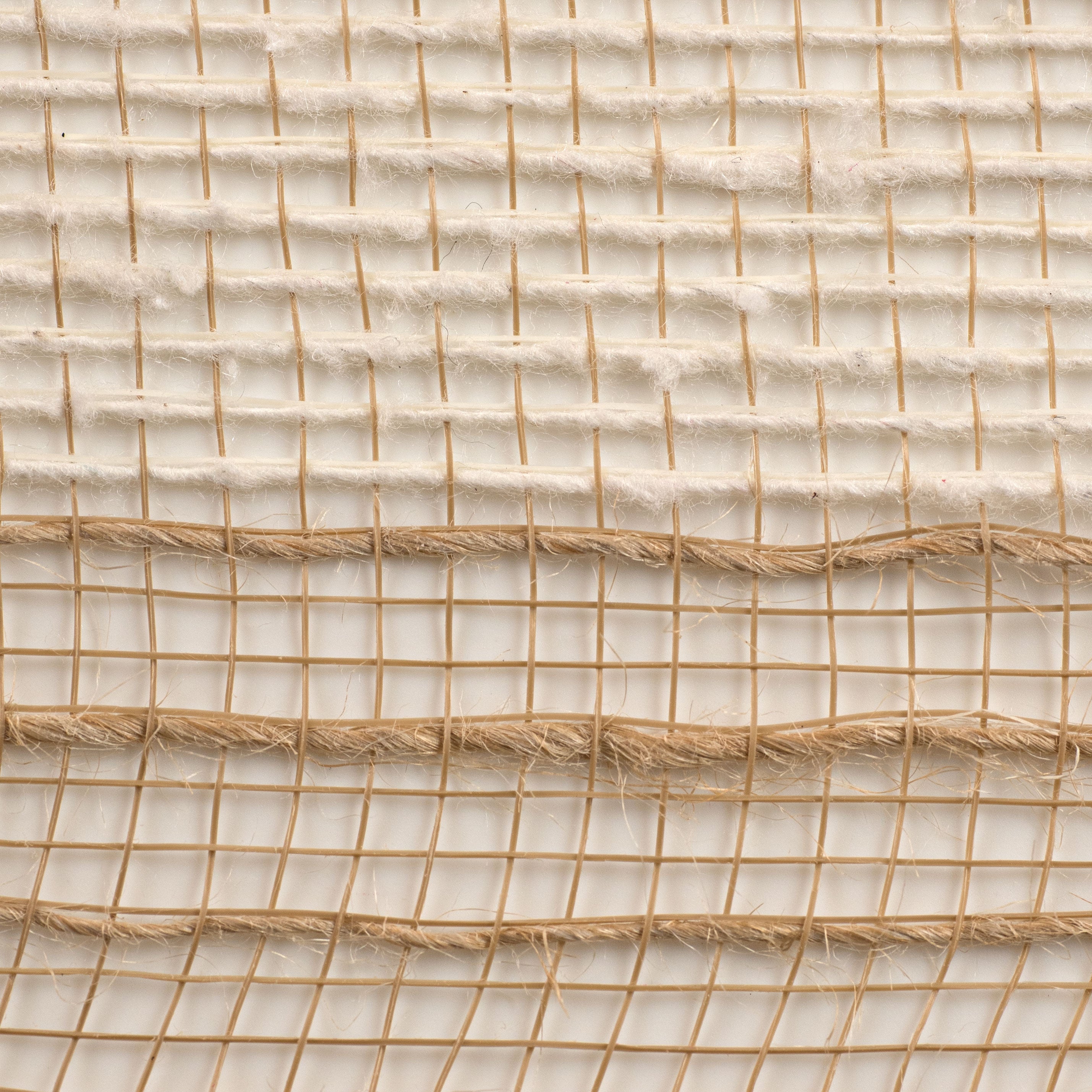 21" Burlap Deco Mesh: Ivory & Jute Thick Stripes detail photo 3