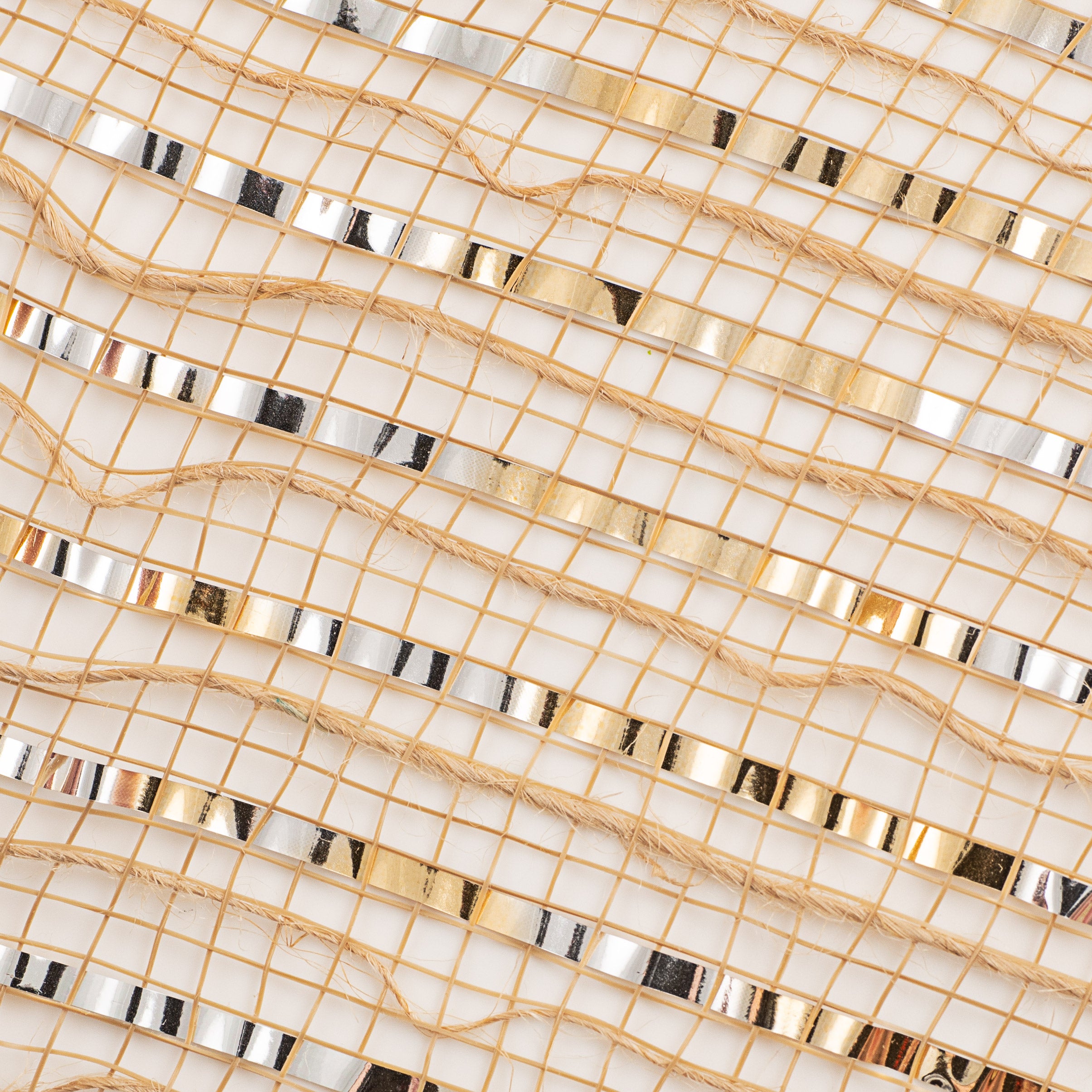 10" Burlap Deco Mesh: Metallic Champagne detail photo 3