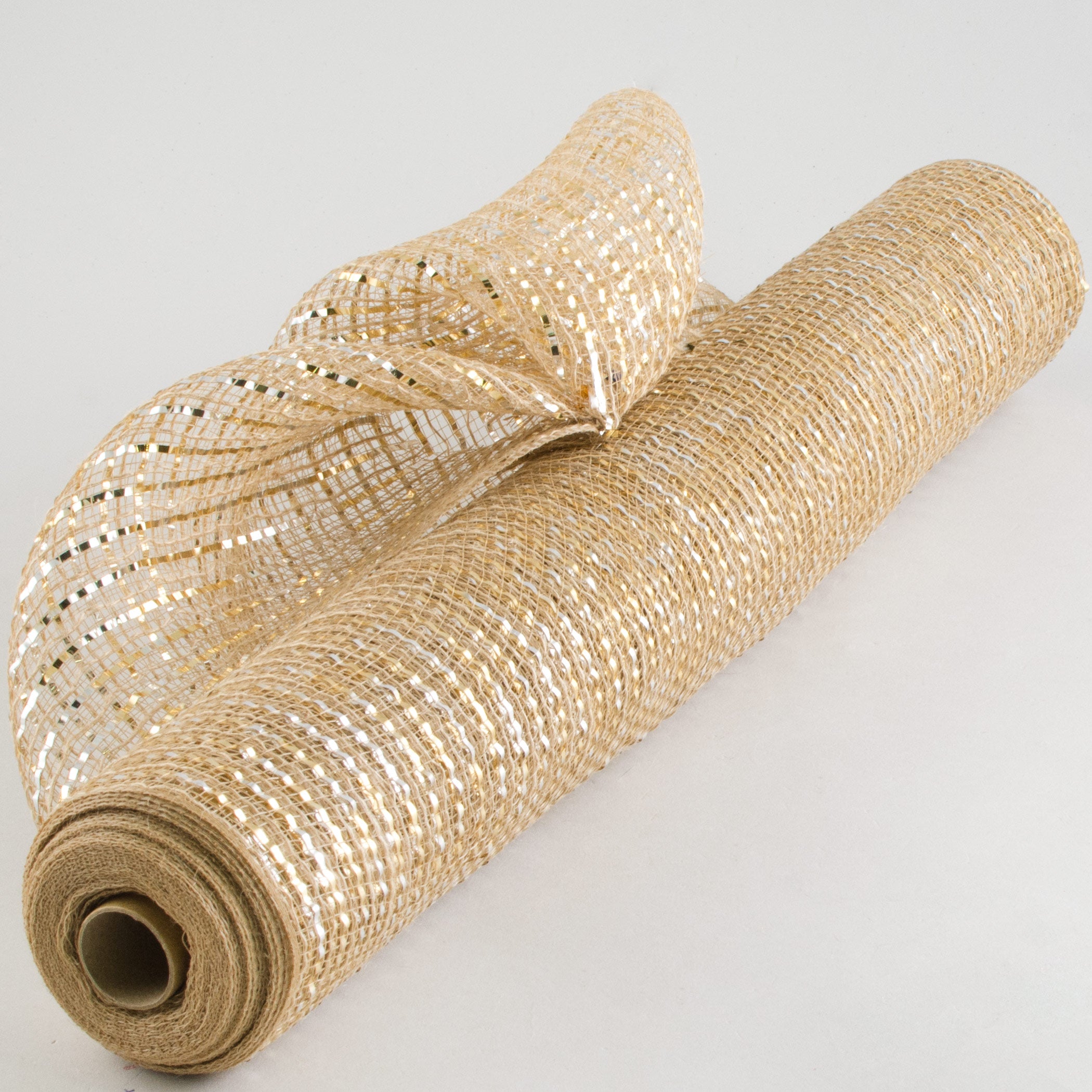 21" Burlap Deco Mesh: Metallic Champagne Item Number: XB988-14