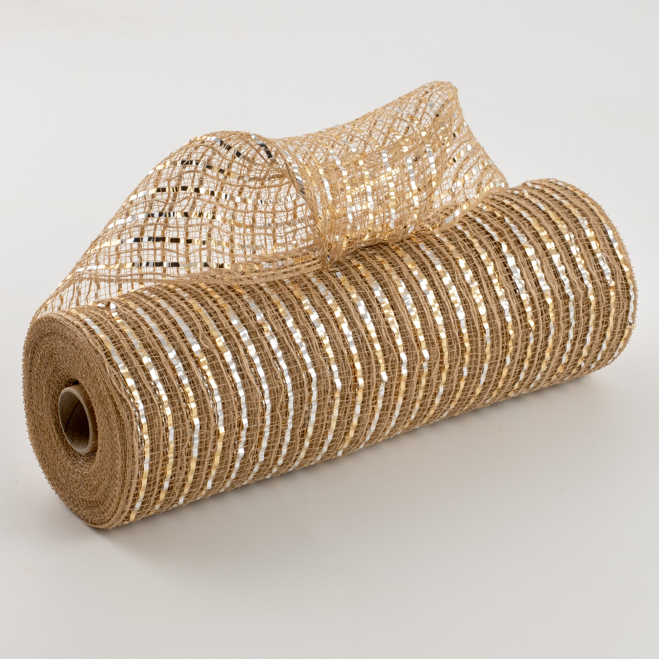 10" Burlap Deco Mesh: Metallic Champagne Item Number: XB98810-14