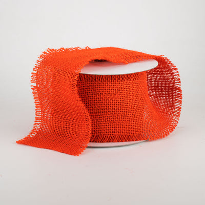 2.5" Burlap Fabric Roll With Fringe Edge: Orange (10 Yards) Lifestyle Photo