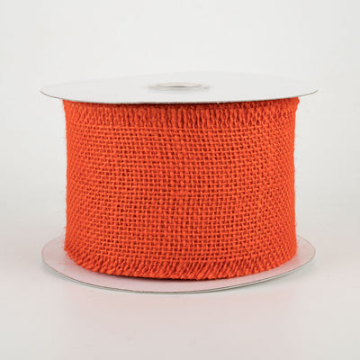 2.5" Burlap Fabric Roll With Fringe Edge: Orange (10 Yards) Item Number: RNF62-21