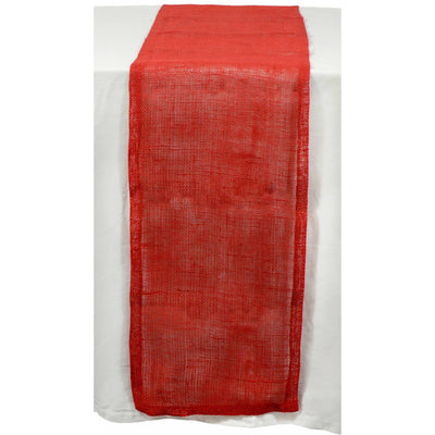 72" Burlap Fabric Table Runner: Red Item Number: JH-R11
