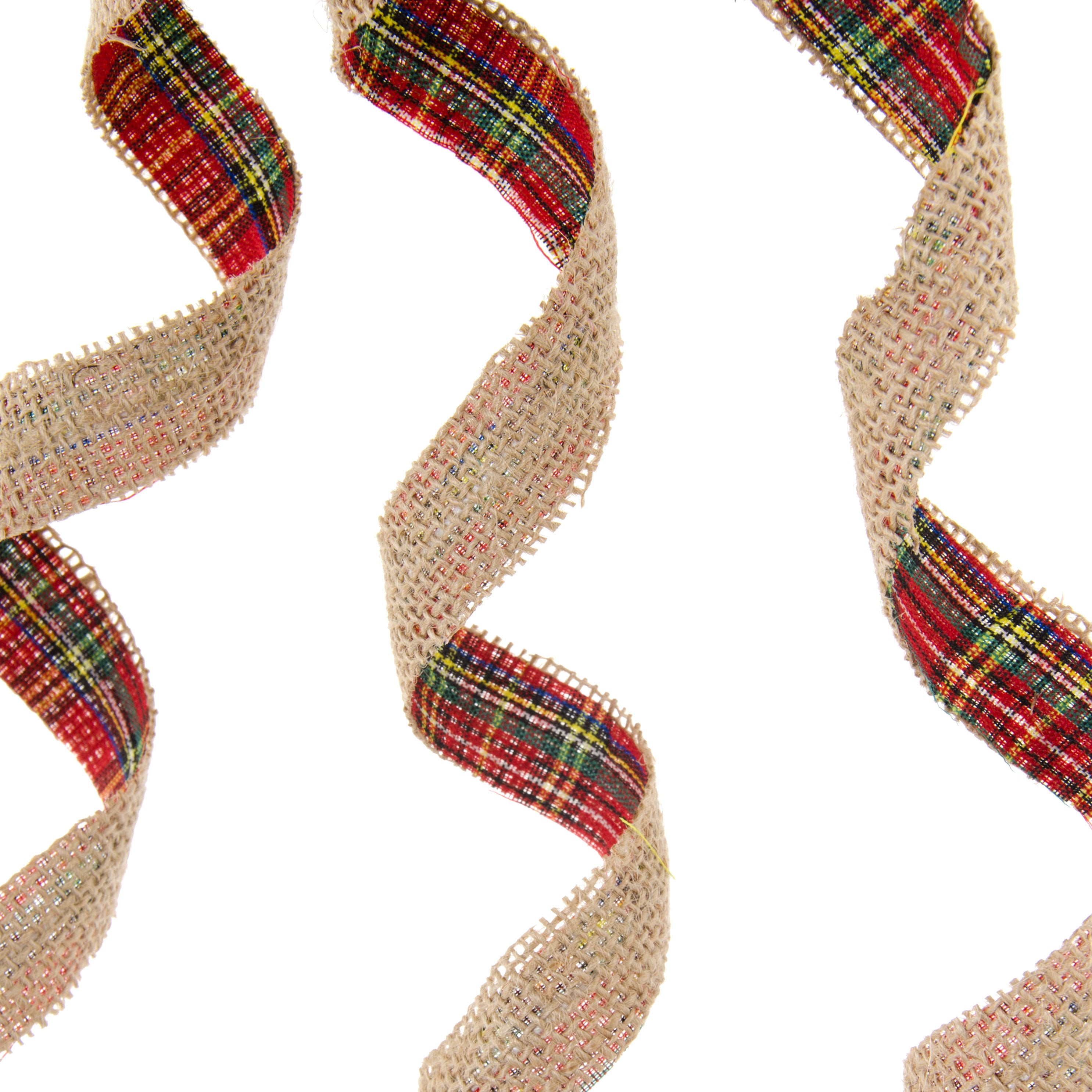 24" Burlap Holiday Plaid Dangle Spray Lifestyle Photo