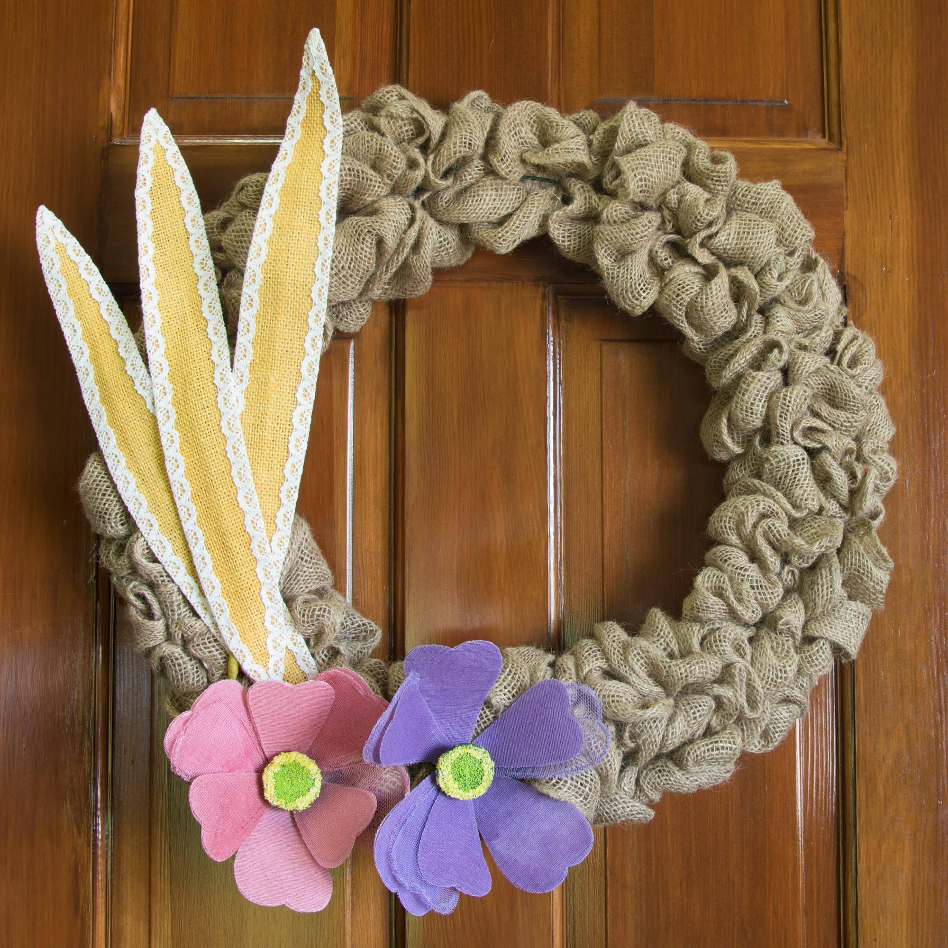 37" Burlap & Lace Willow Leaf Floral Spray: Yellow detail photo 3