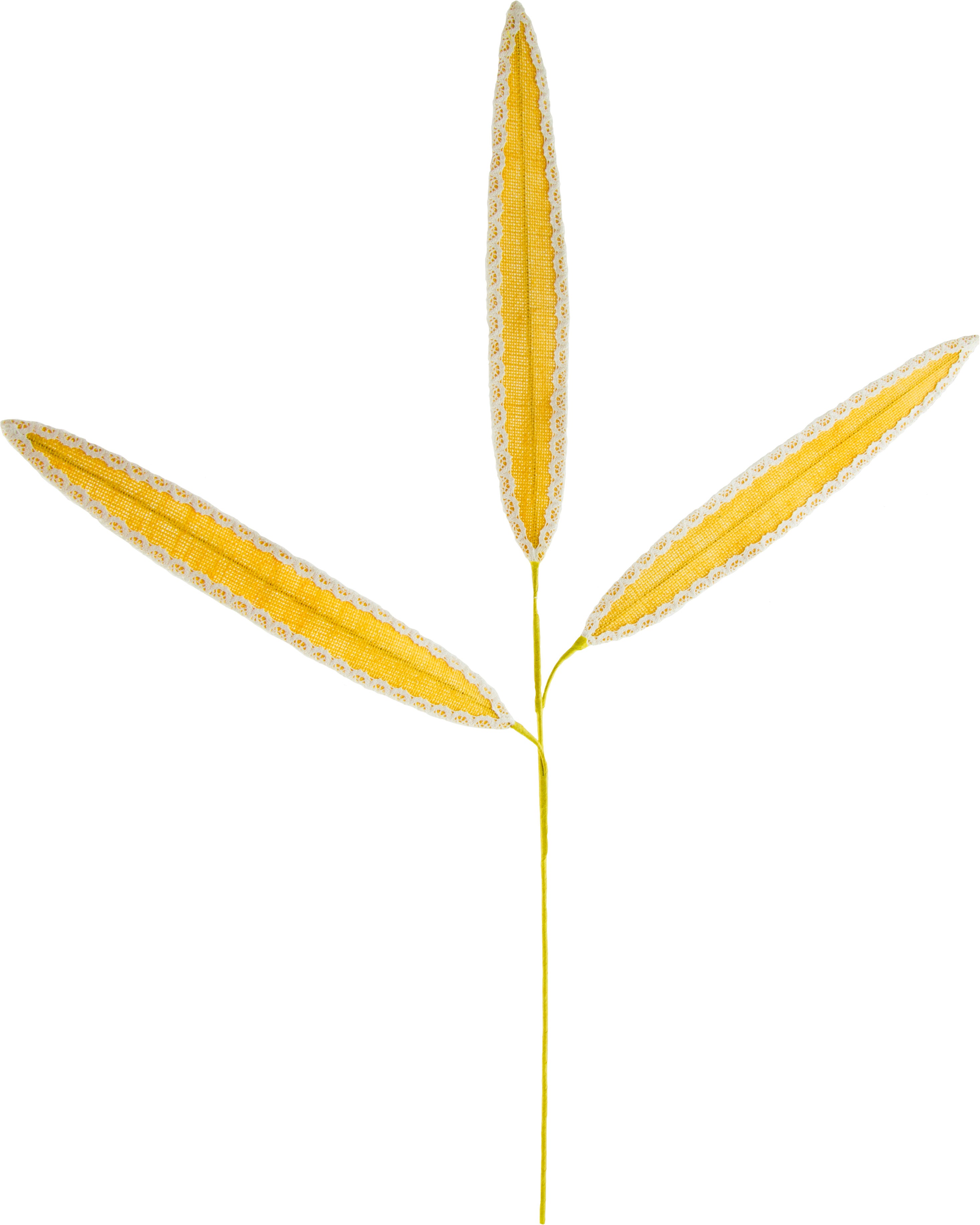 37" Burlap & Lace Willow Leaf Floral Spray: Yellow Item Number: FBE82107
