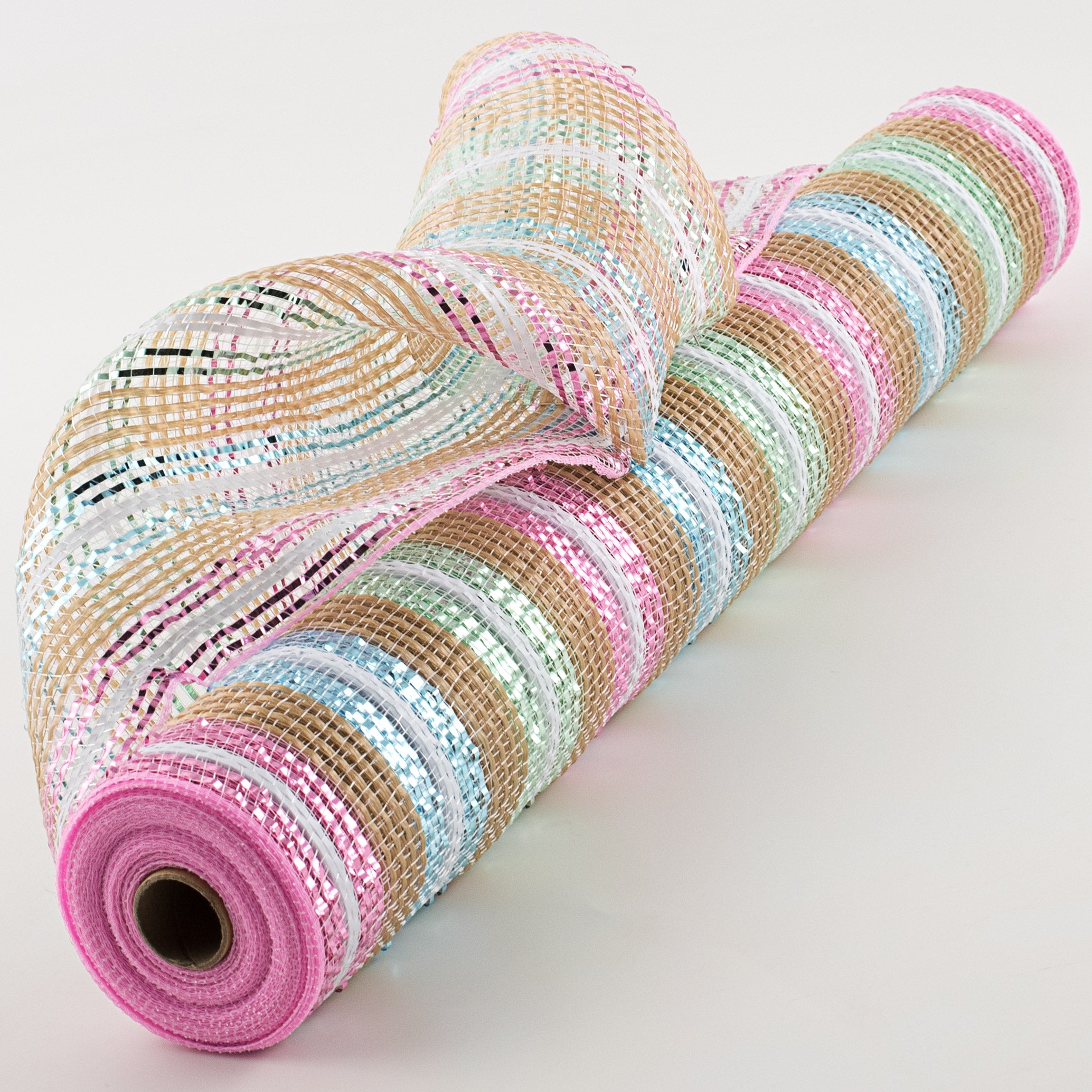 21" Burlap Mesh: Wide Metallic Easter Stripes Item Number: 4710631776057