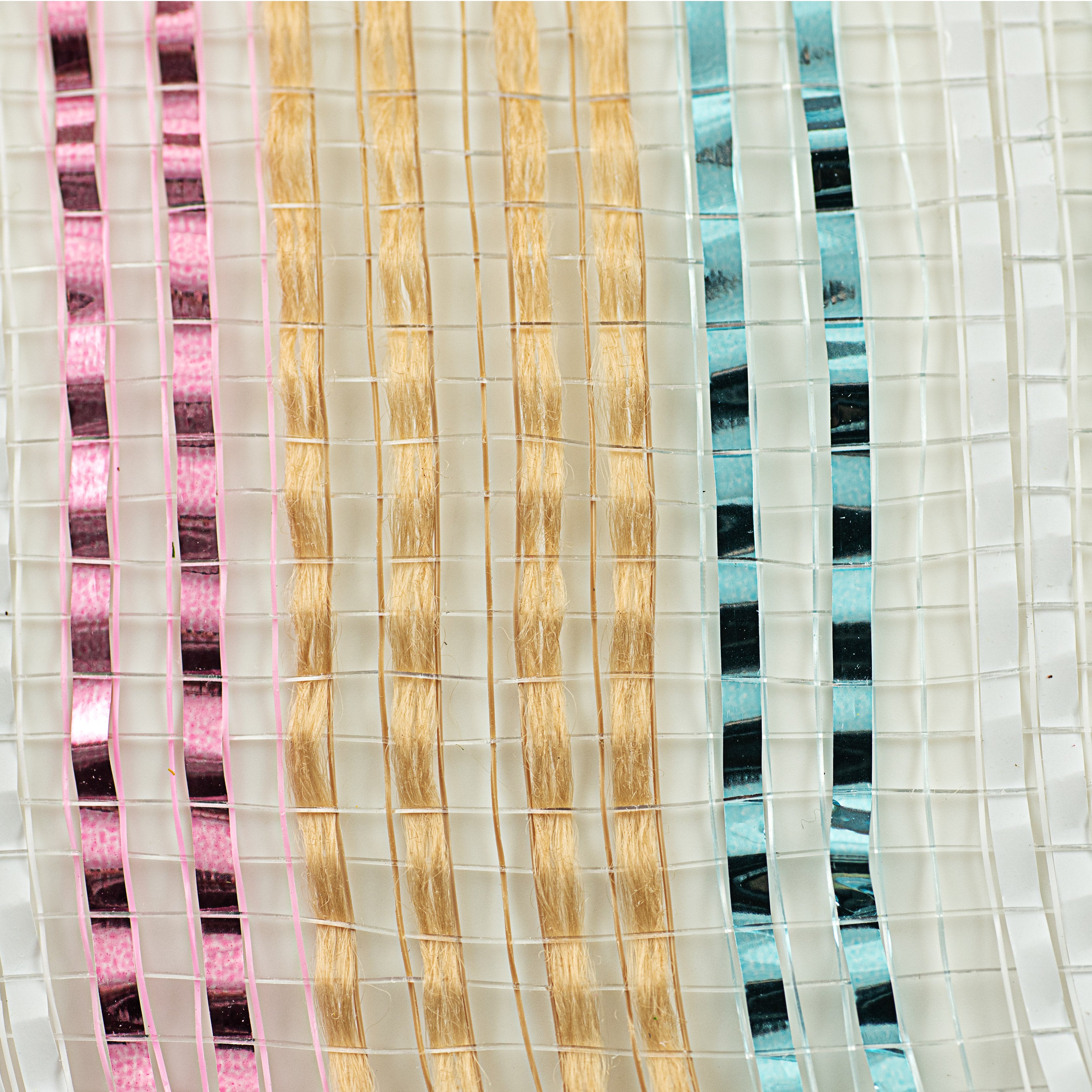 21" Burlap Mesh: Wide Metallic Easter Stripes detail photo 3