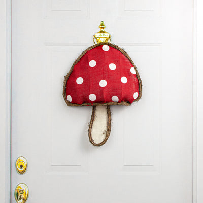 19" Burlap Mushroom Twig Form Lifestyle Photo