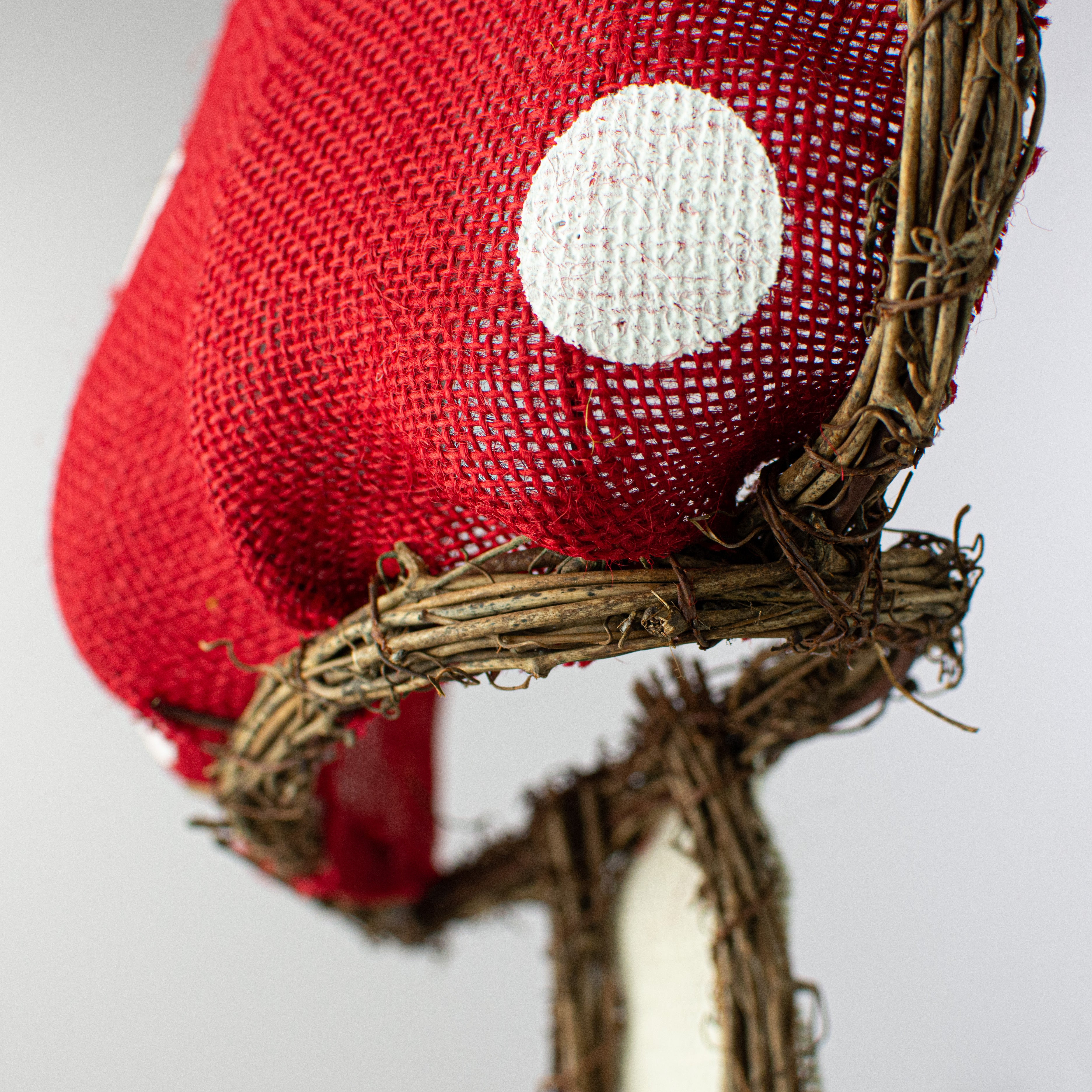 19" Burlap Mushroom Twig Form detail photo 3