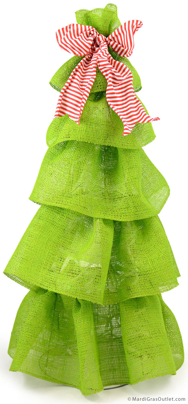 9" Burlap Ribbon: Apple Green (10 Yards) detail photo 3