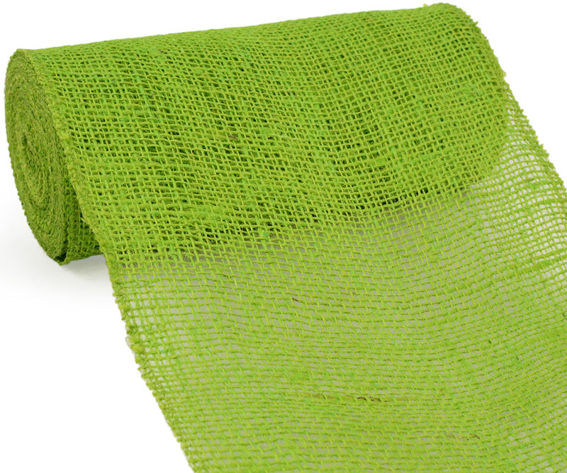 9" Burlap Ribbon: Apple Green (10 Yards) Item Number: JRH09-60