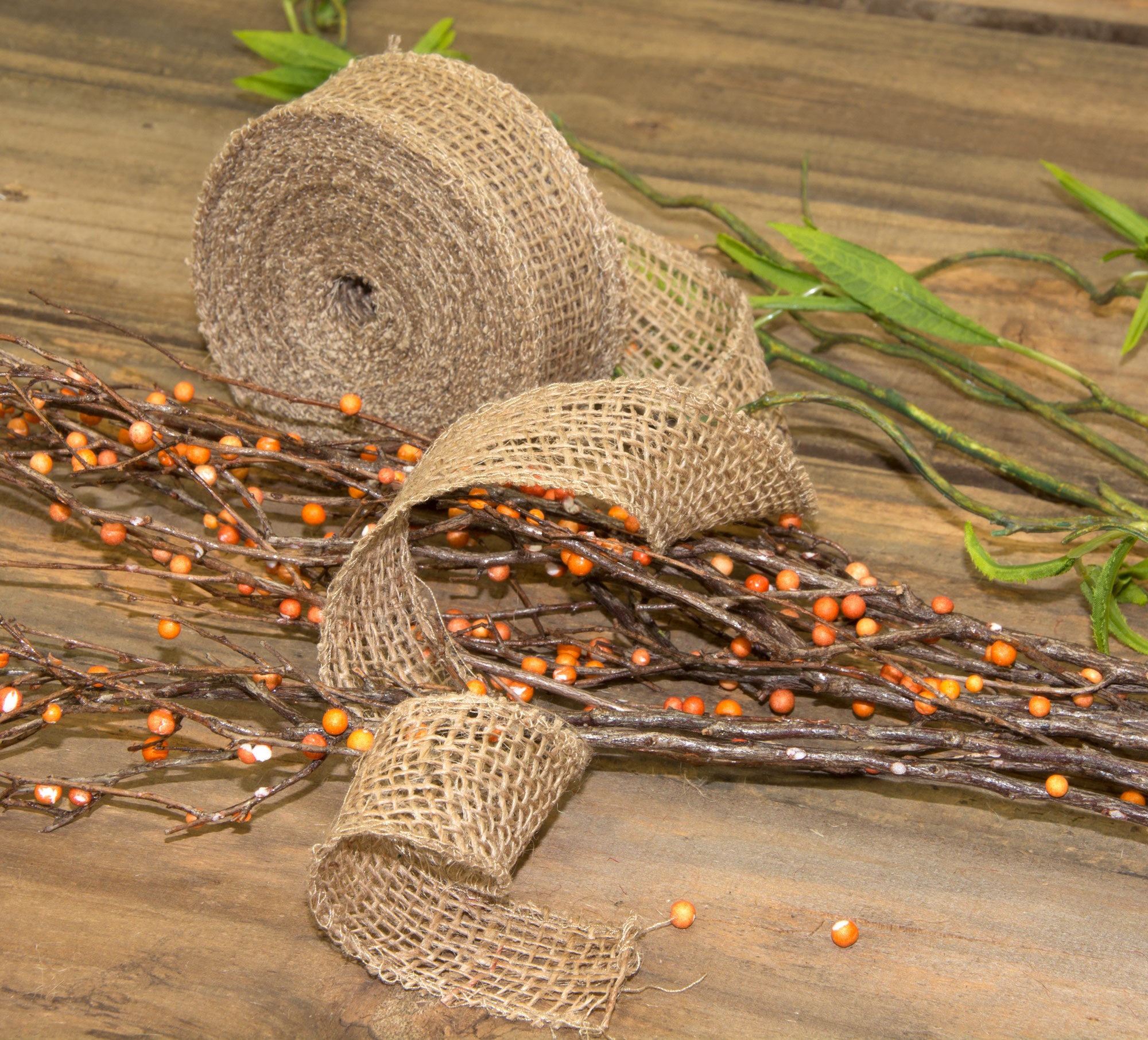 1.5" Burlap Ribbon: Natural (10 Yards) detail photo 3