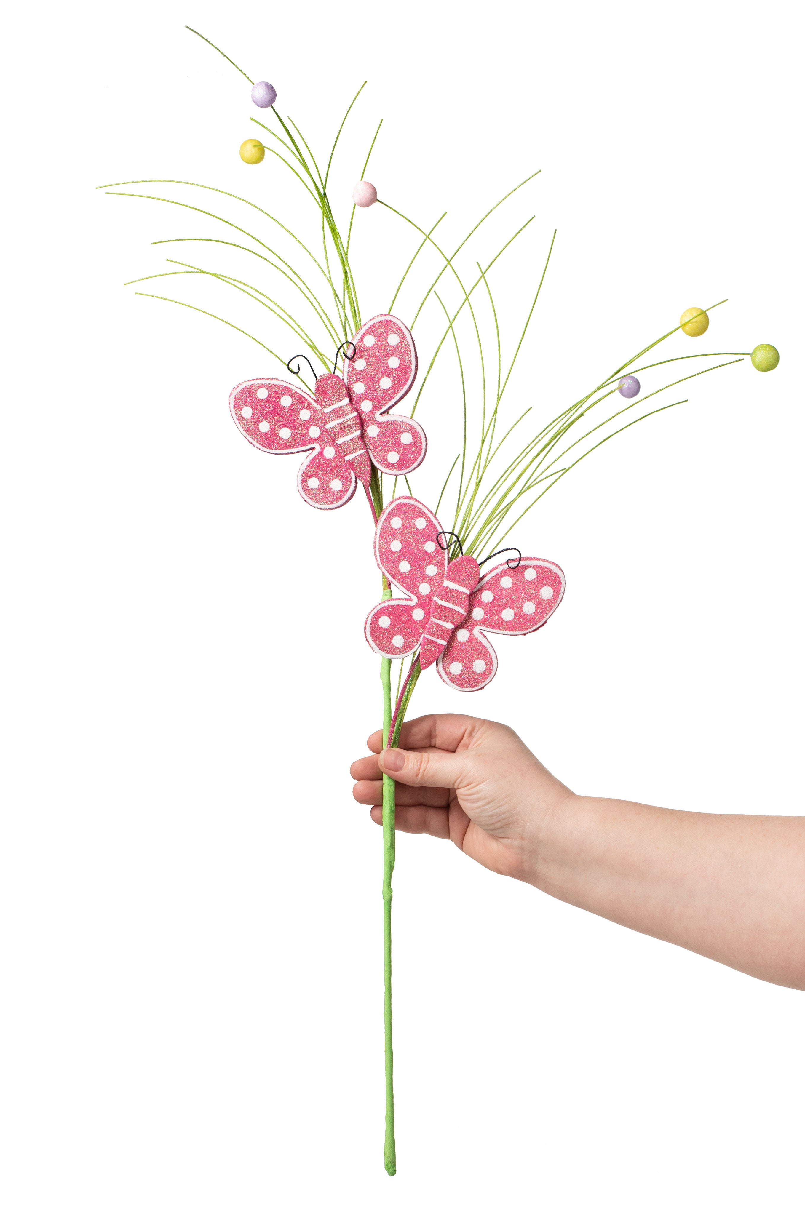 24" Butterflies and Balls Spray: Hot Pink detail photo 3