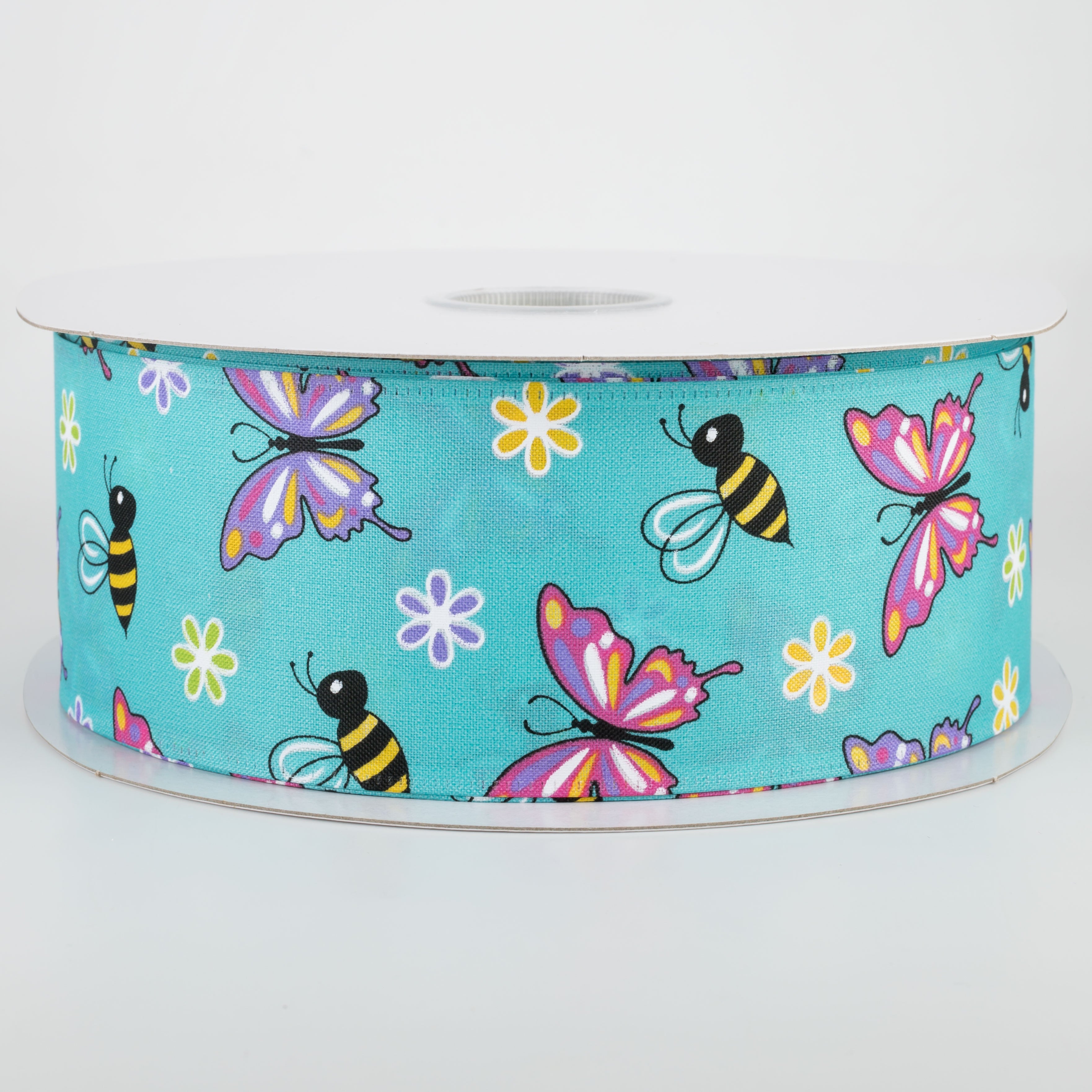 2.5" Butterflies & Bees Ribbon: Teal (50 Yards) Item Number: 845-40-148