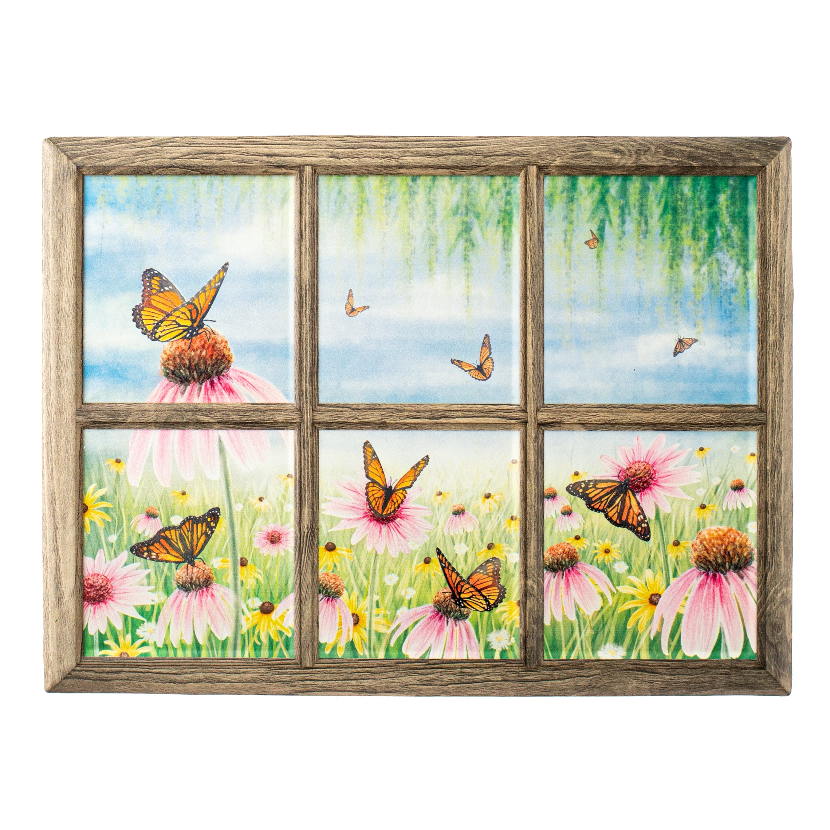 12" Butterfly & Pink Daisies Window Sign Item Number: MD1348