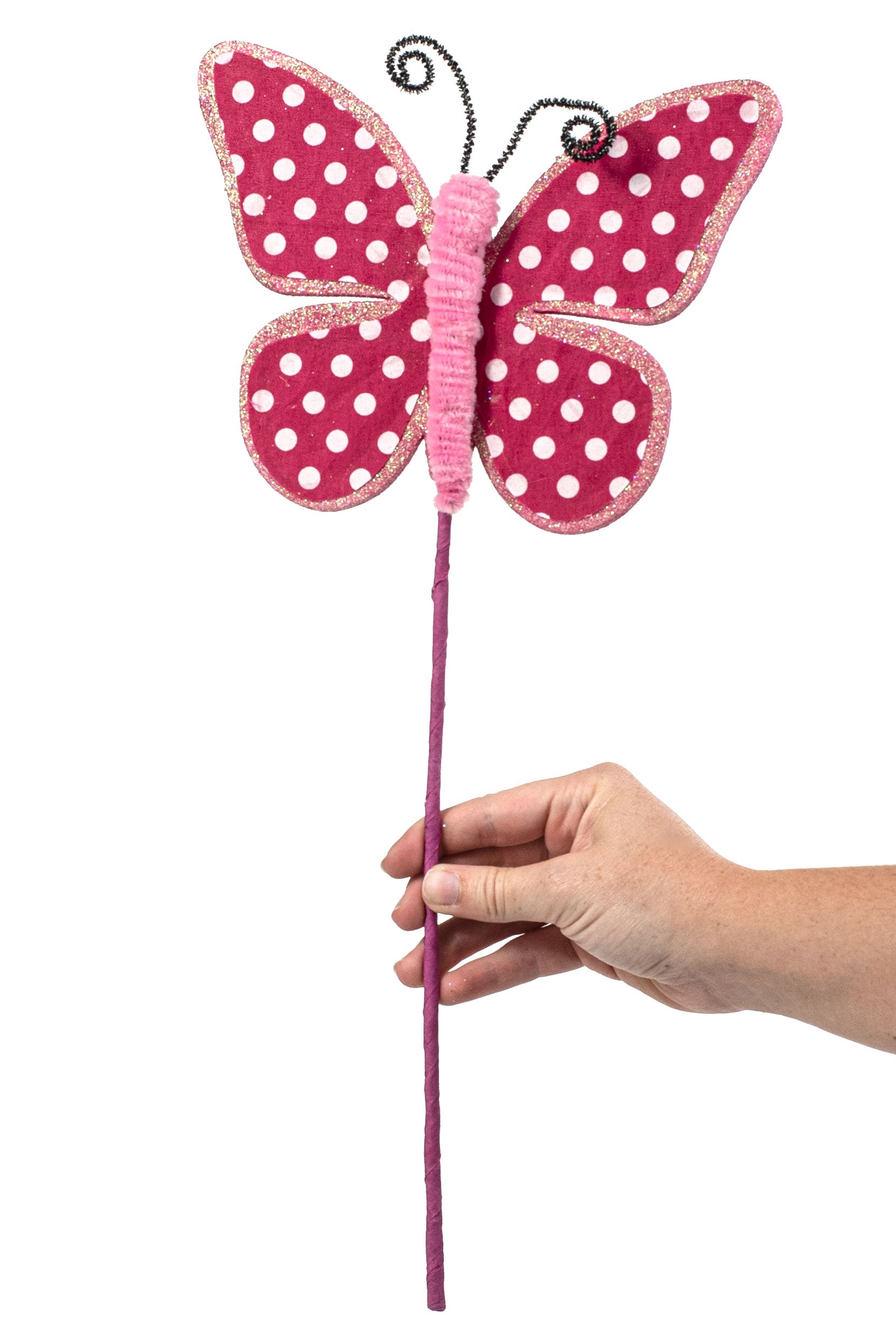 17" Butterfly Polkadot Pick: Fuchsia Pink detail photo 3
