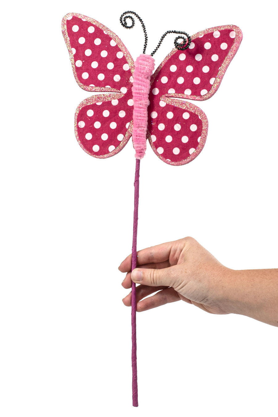17" Butterfly Polkadot Pick: Fuchsia Pink detail photo 3