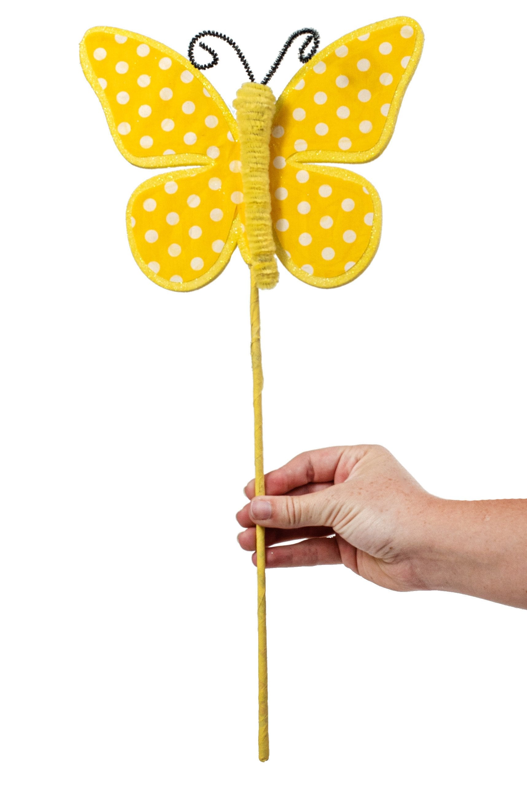 17" Butterfly Polkadot Pick: Yellow detail photo 3