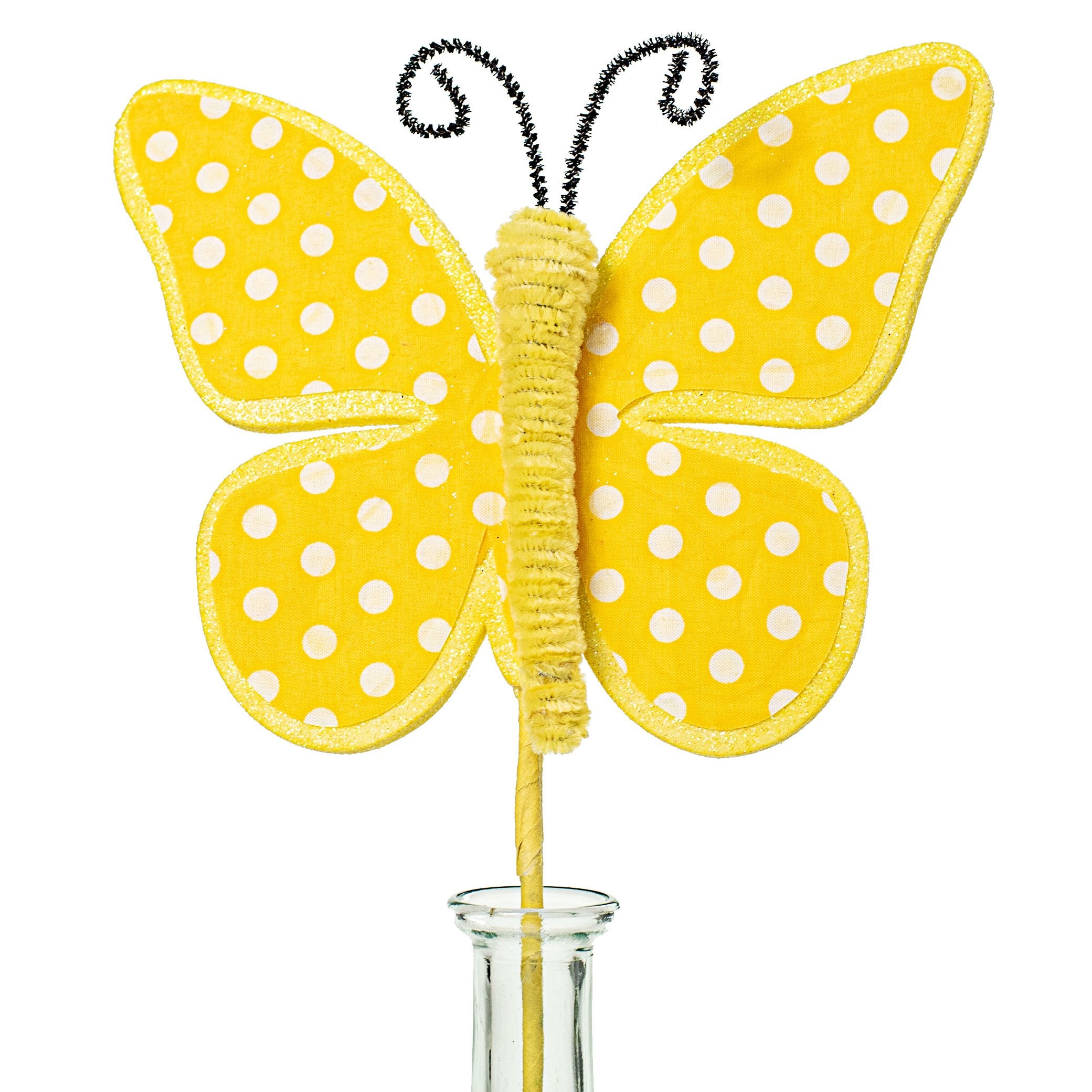17" Butterfly Polkadot Pick: Yellow Item Number: 62665YW