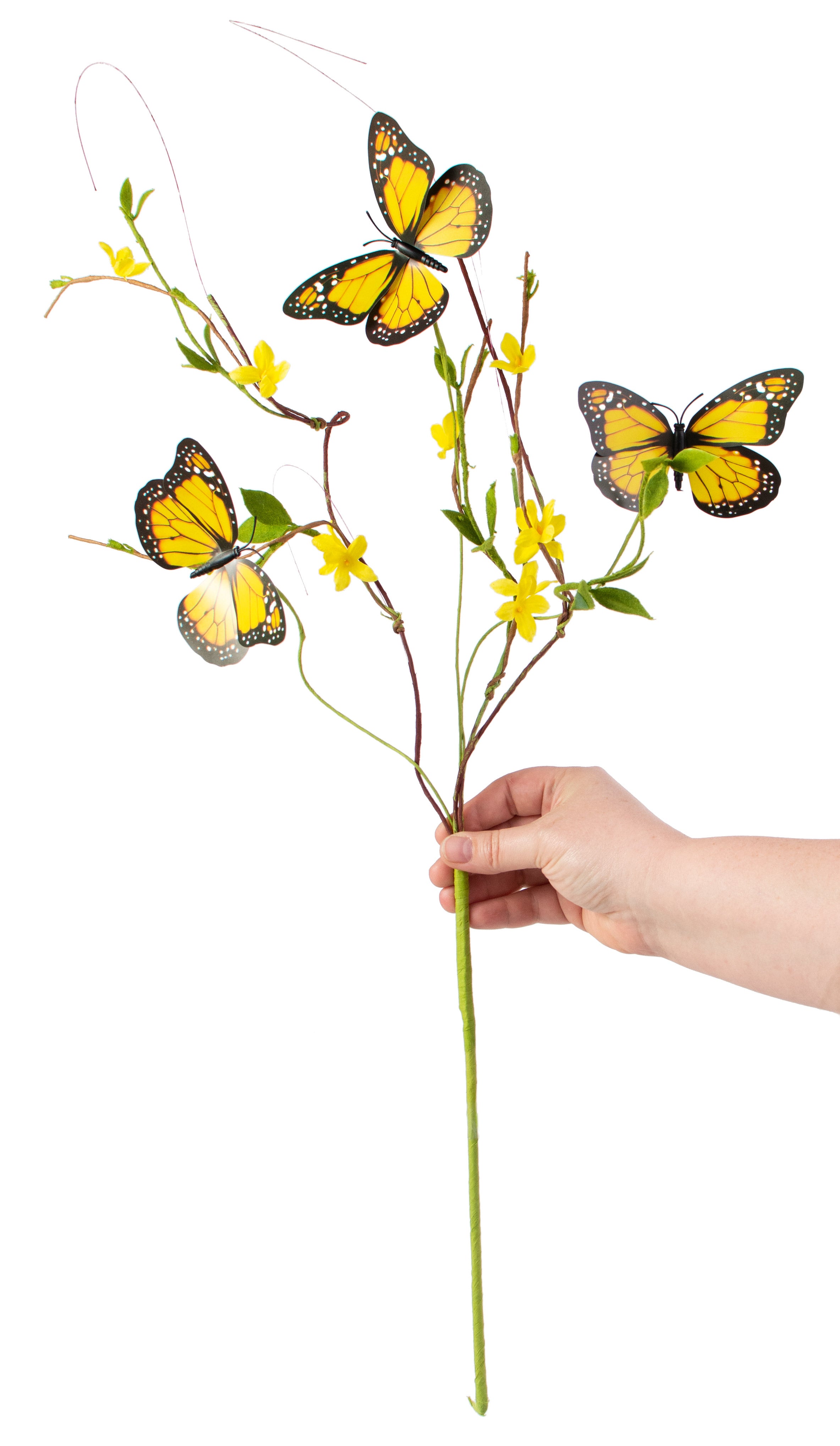 26" Butterfly Twig Spray: Yellow detail photo 3