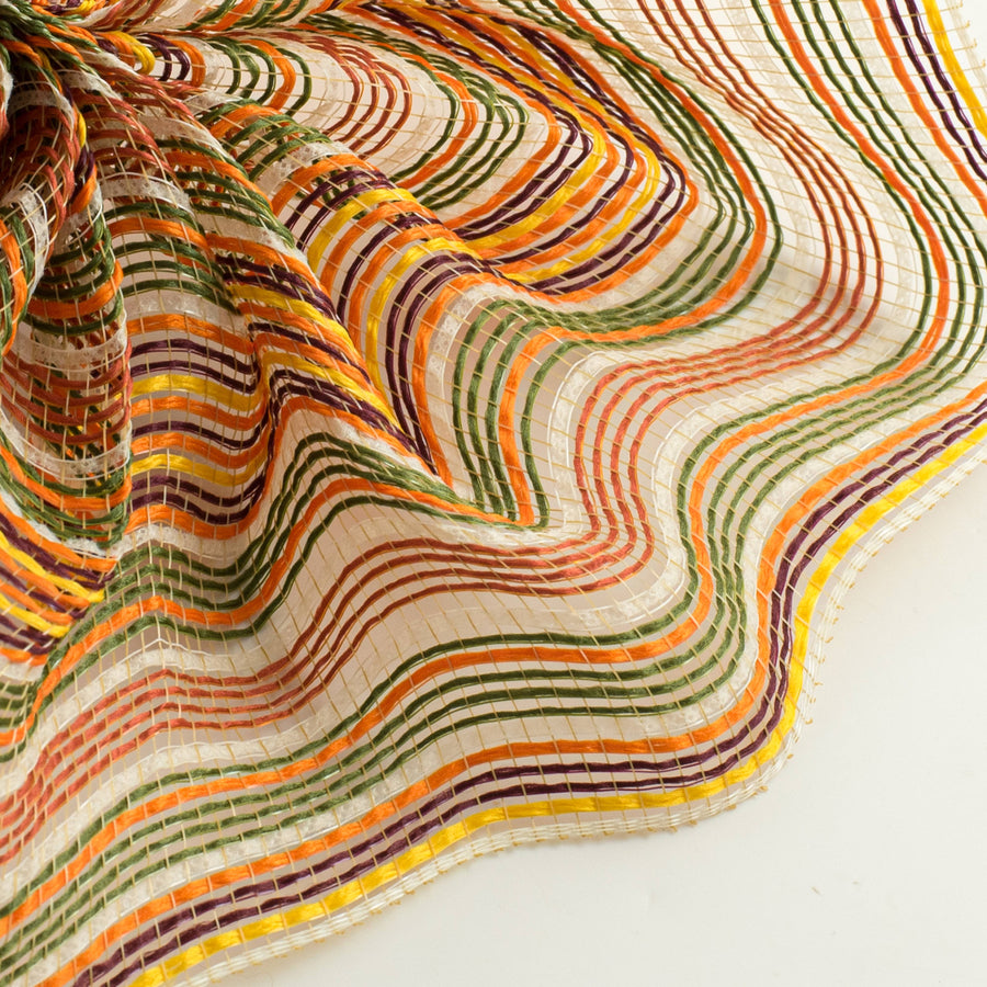 10" Striation Stripes Fabric Mesh: Fall Colors