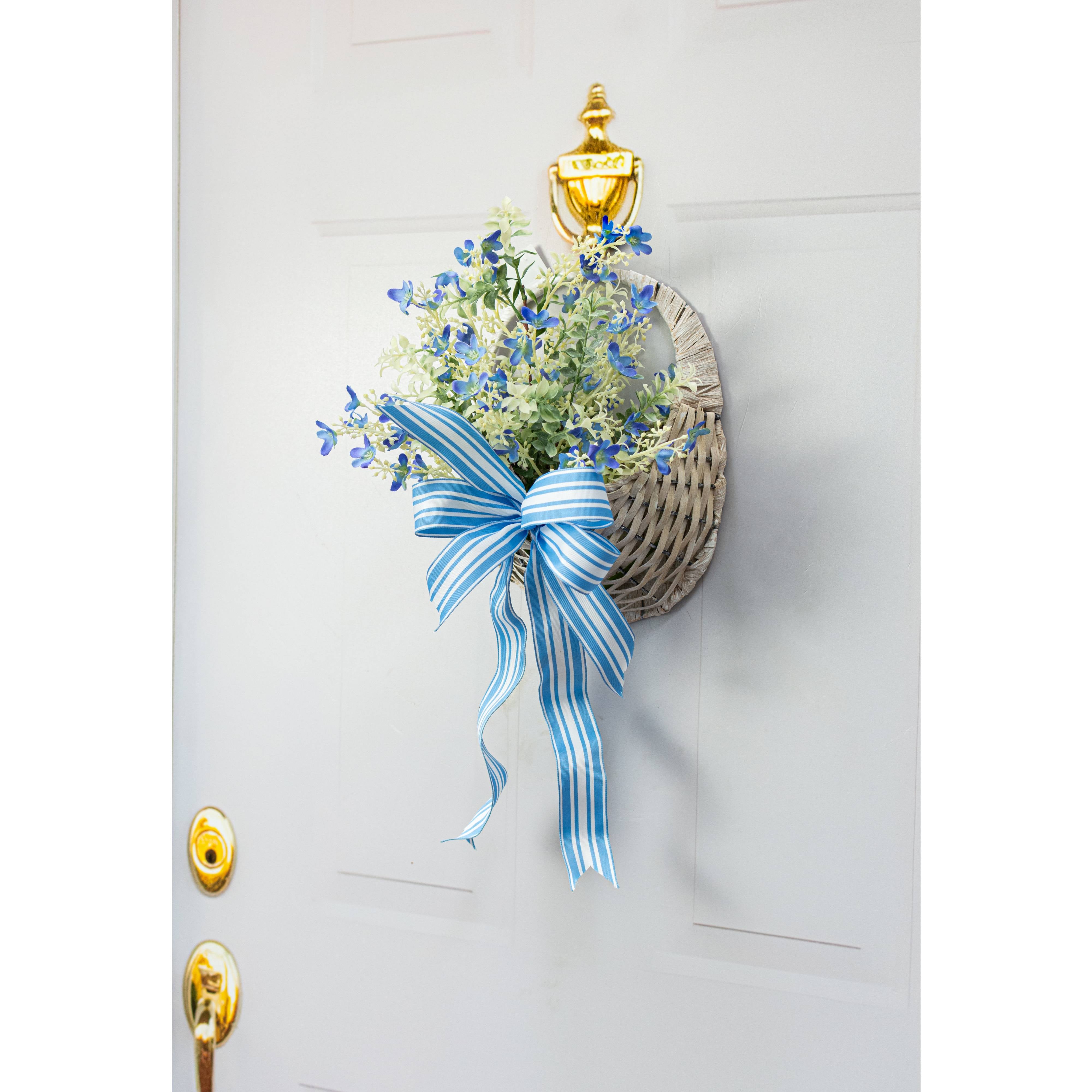 20" Plastic & Fabric Wildflower Filler Bush: Blue