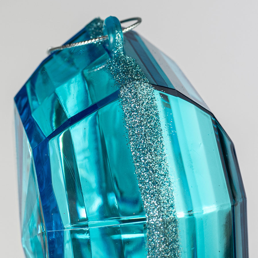 6" Jewel Gem Ornament: Aqua Blue