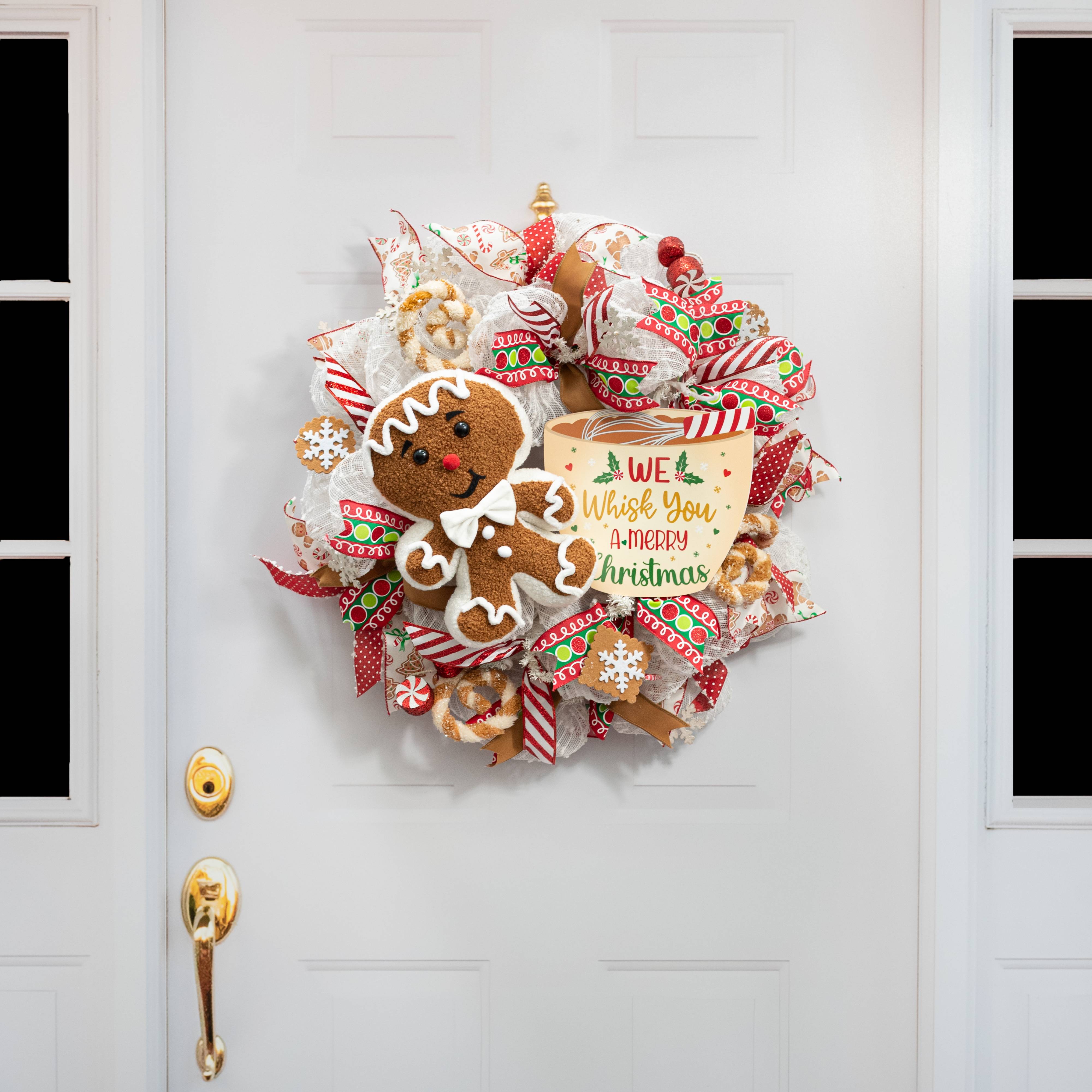 Plush Bow-Tie Gingerbread Man Accent