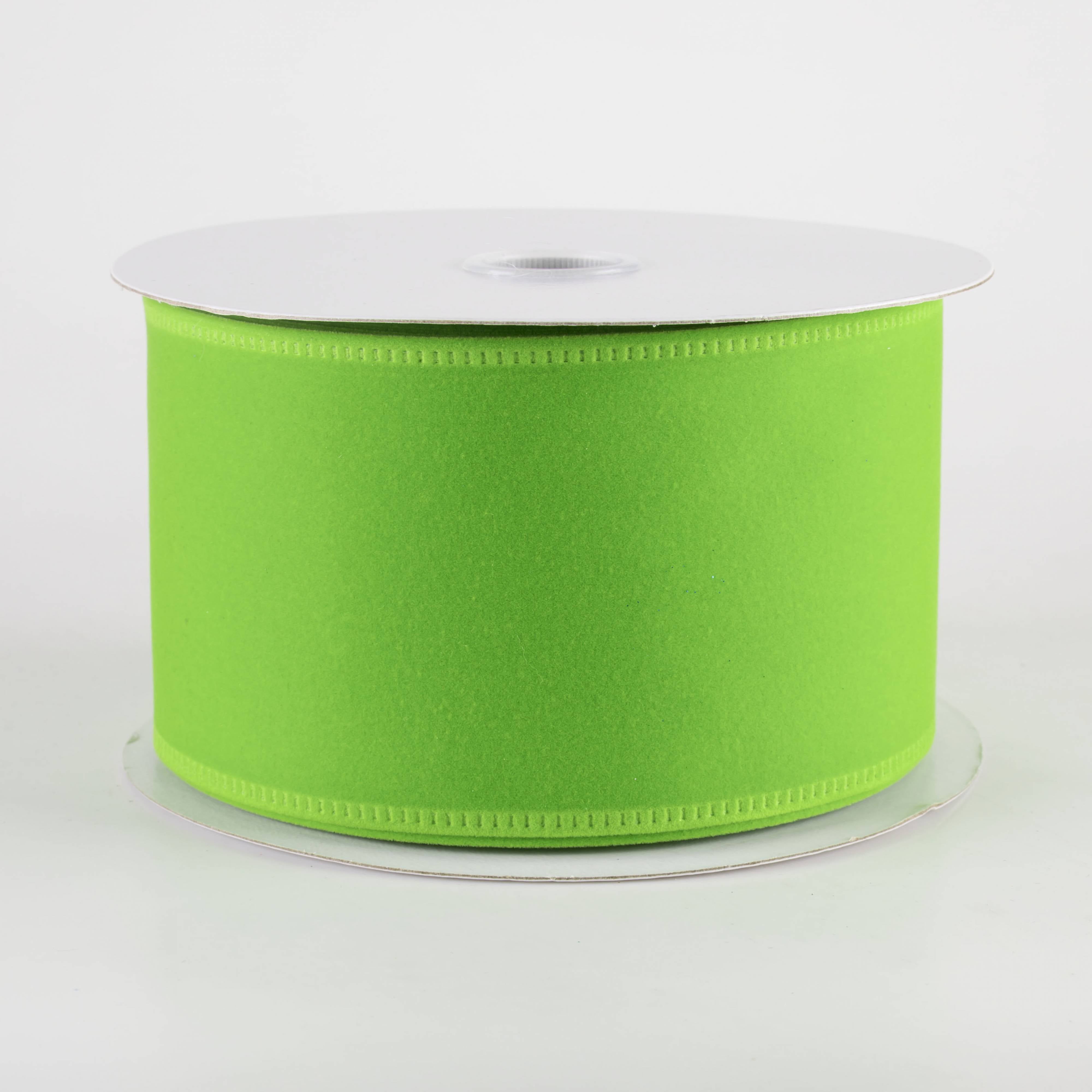 2.5" Value Velvet Ribbon: Lime Green (10 Yards)