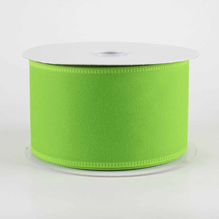 2.5" Value Velvet Ribbon: Lime Green (10 Yards)