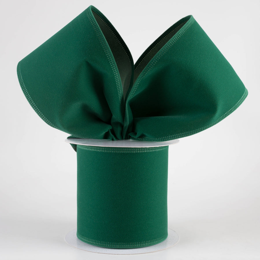 4" Value Velvet Ribbon: Emerald Green (10 Yards)