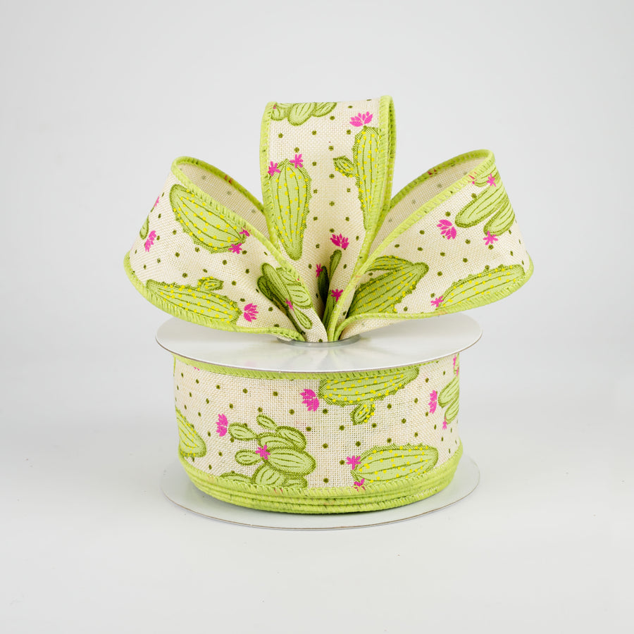 1.5" Cactus Ribbon: Cream (10 Yards) Lifestyle Photo
