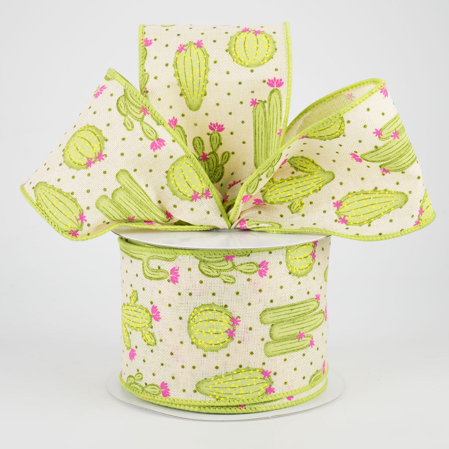 2.5" Cactus Ribbon: Cream (10 Yards) Lifestyle Photo