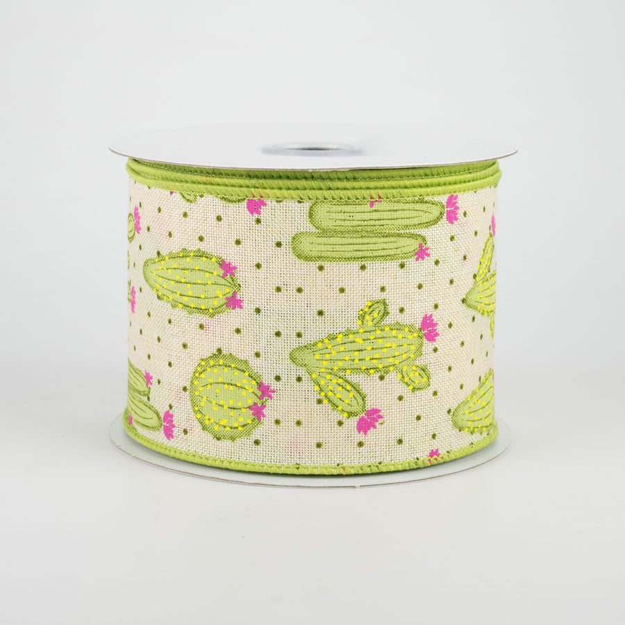 2.5" Cactus Ribbon: Cream (10 Yards)