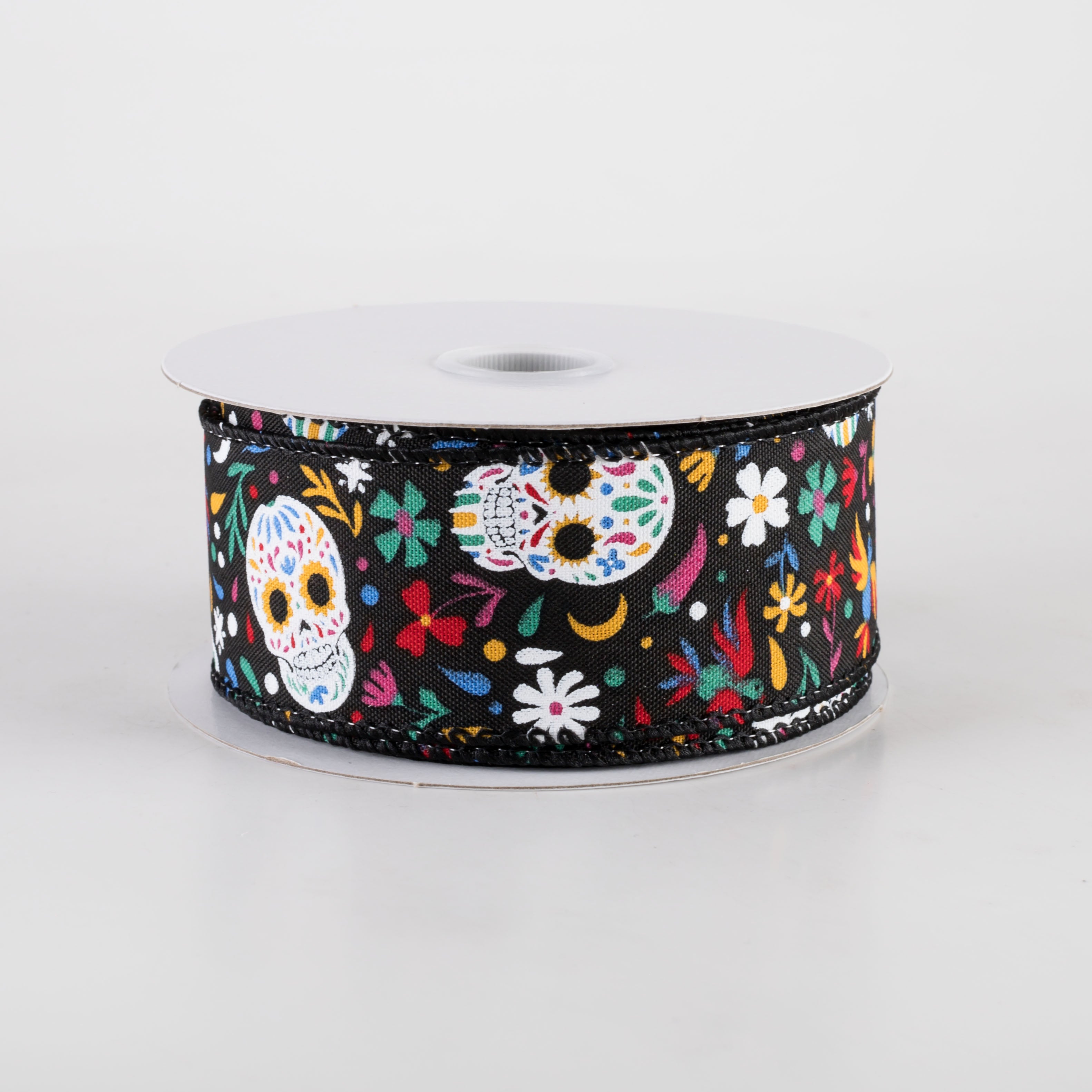 1.5" Calaveras Day of the Dead Skull Ribbon: Black (10 Yards) Item Number: 51410-09-25