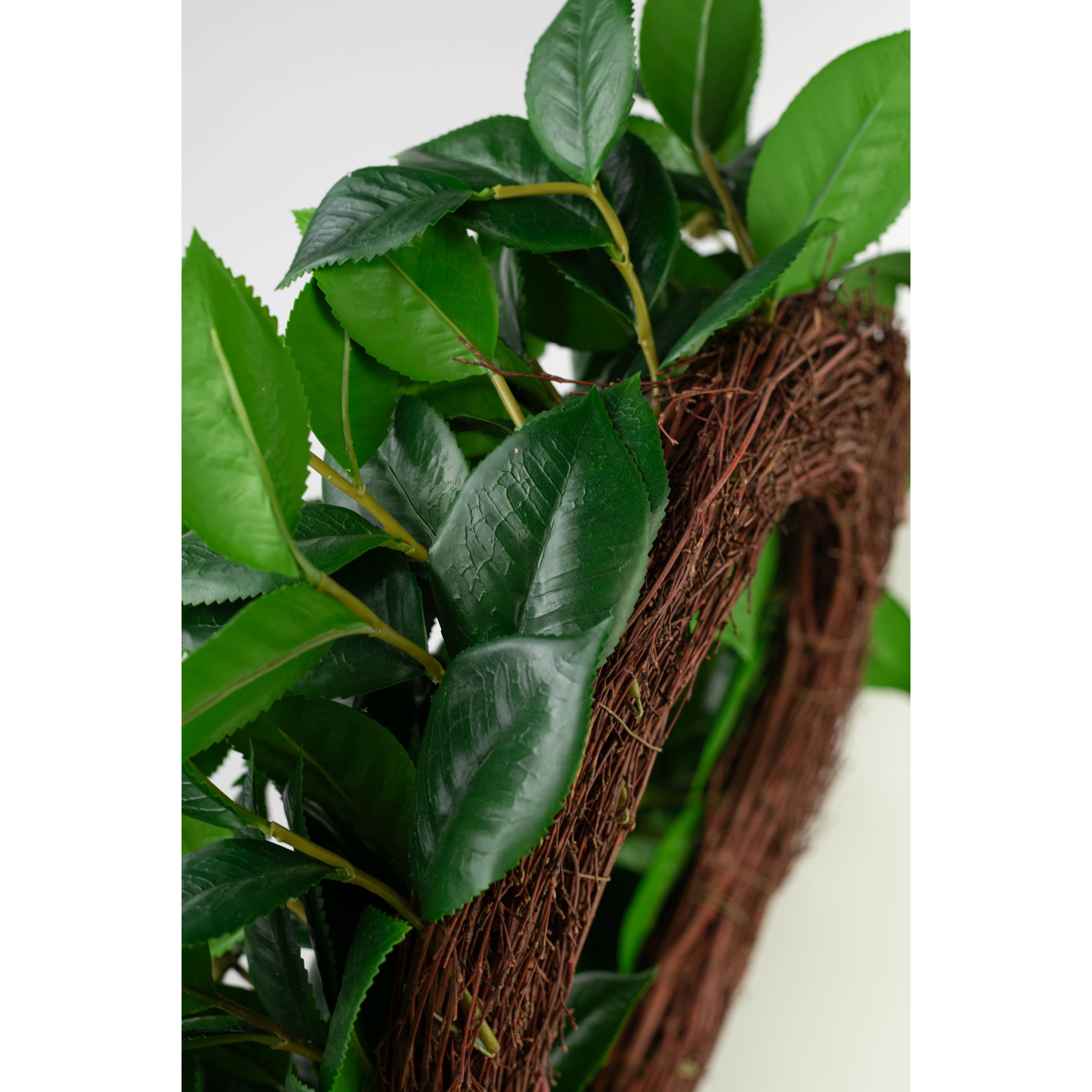 26" Camellia Leaves & Buds Wreath detail photo 3