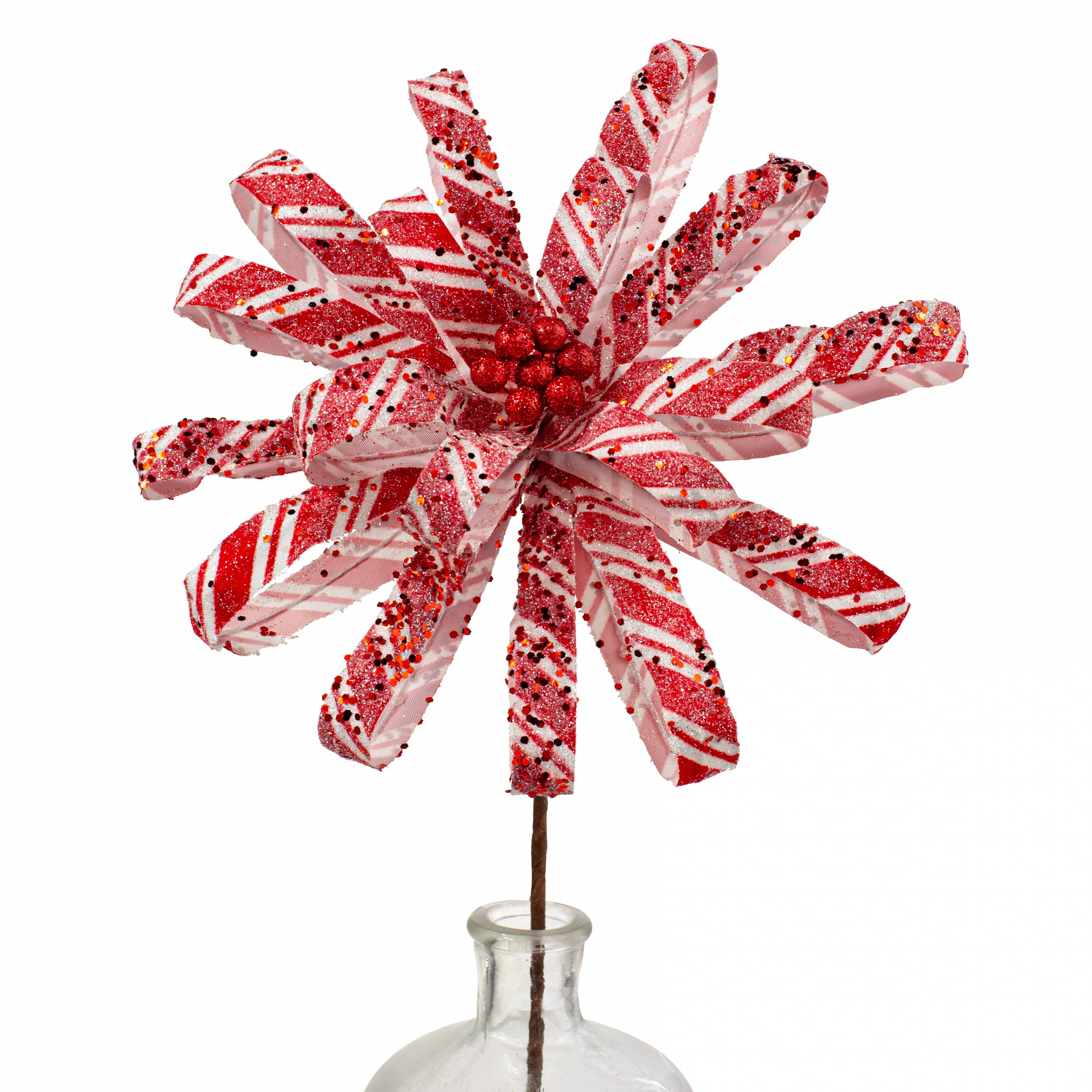 24" Candy Cane Peppermint Flower Stem Item Number: 86073RDWT