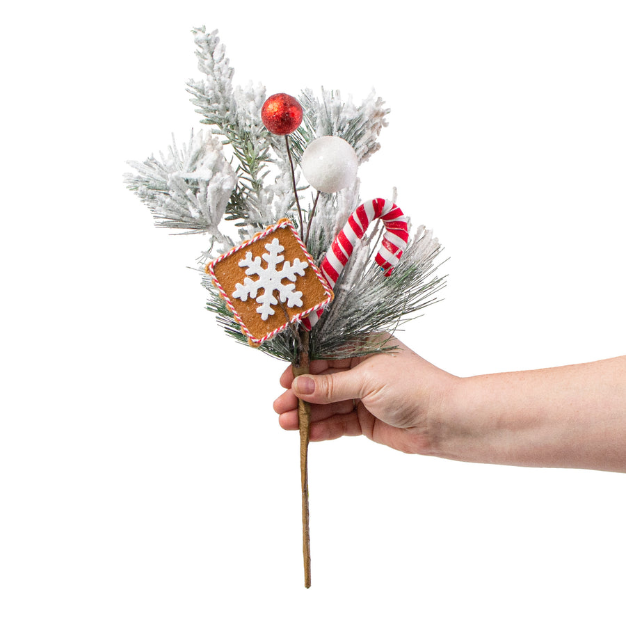 16" Candy Cane, Snowflake Cookie, Pine Pick detail photo 3